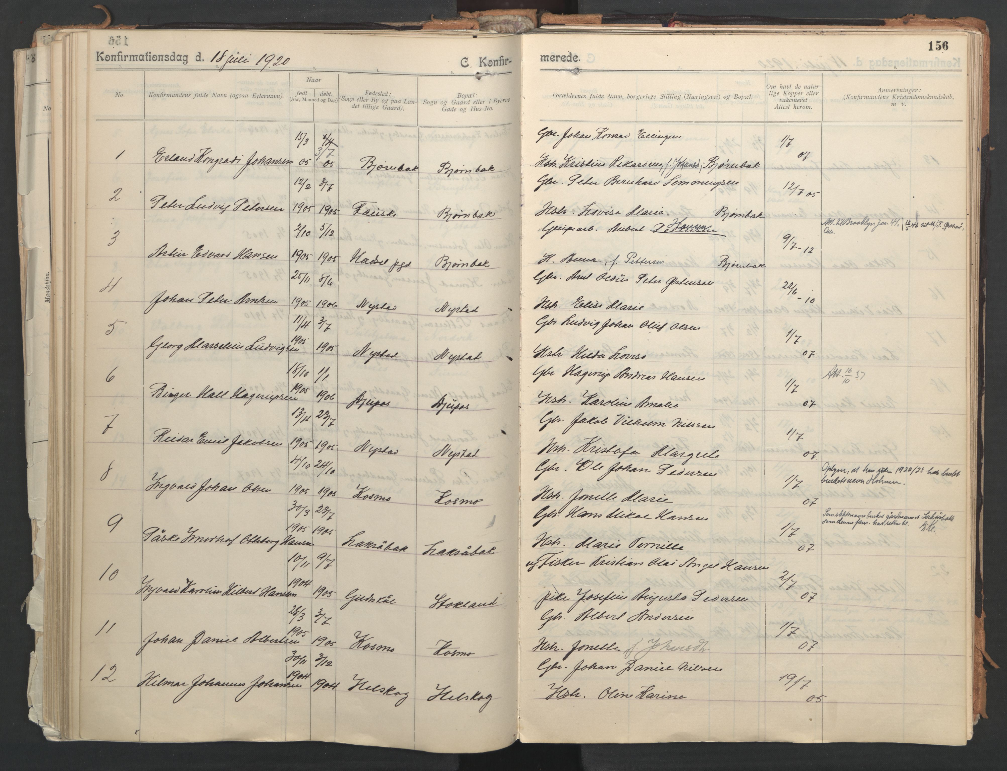 Ministerialprotokoller, klokkerbøker og fødselsregistre - Nordland, AV/SAT-A-1459/851/L0724: Parish register (official) no. 851A01, 1901-1922, p. 156