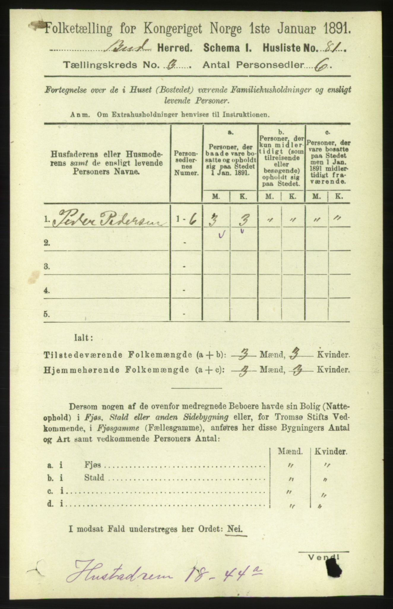 RA, 1891 census for 1549 Bud, 1891, p. 1469