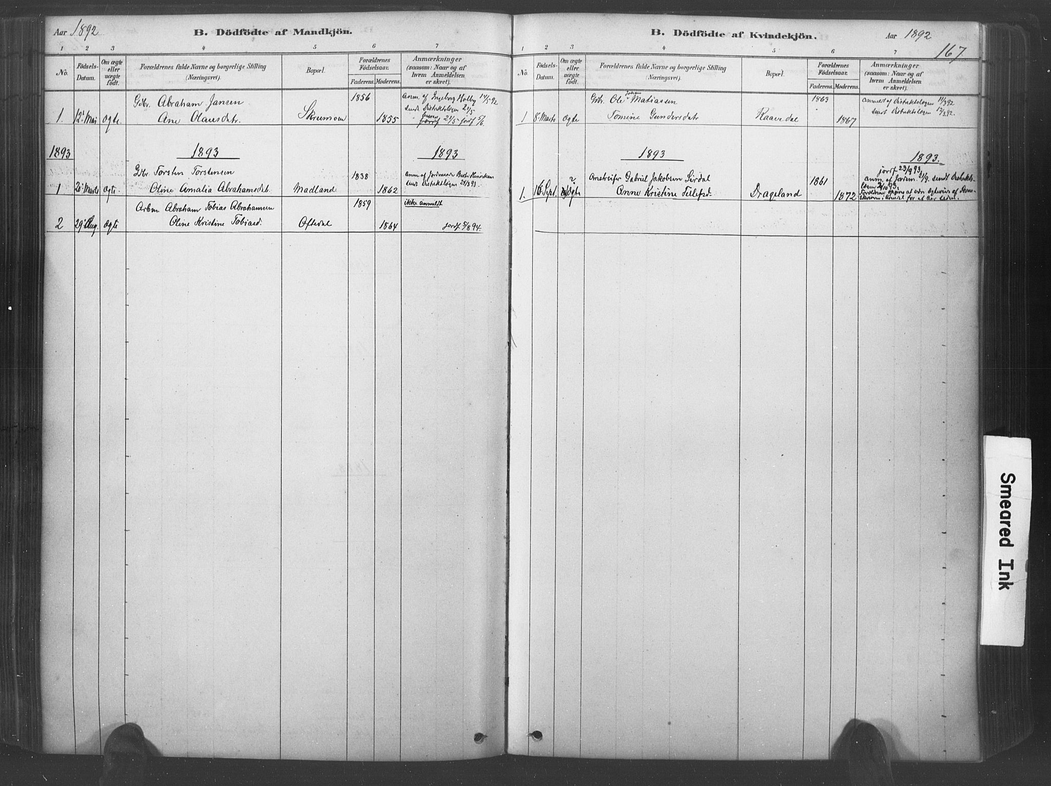 Lyngdal sokneprestkontor, SAK/1111-0029/F/Fa/Fac/L0011: Parish register (official) no. A 11, 1878-1893, p. 167