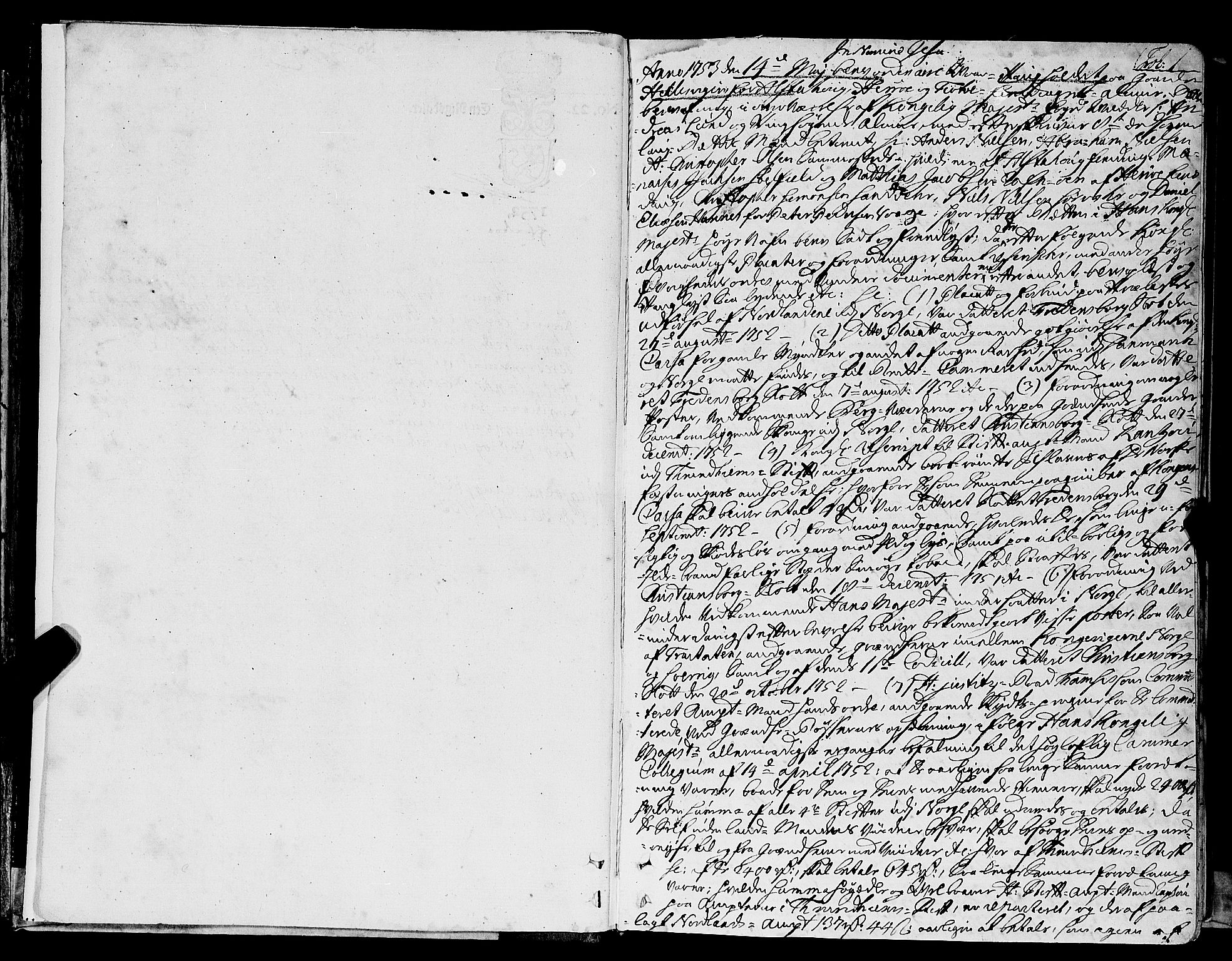 Helgeland sorenskriveri, SAT/A-0004/1/1A/L0015: Tingbok 15A, 1753-1755, p. 1