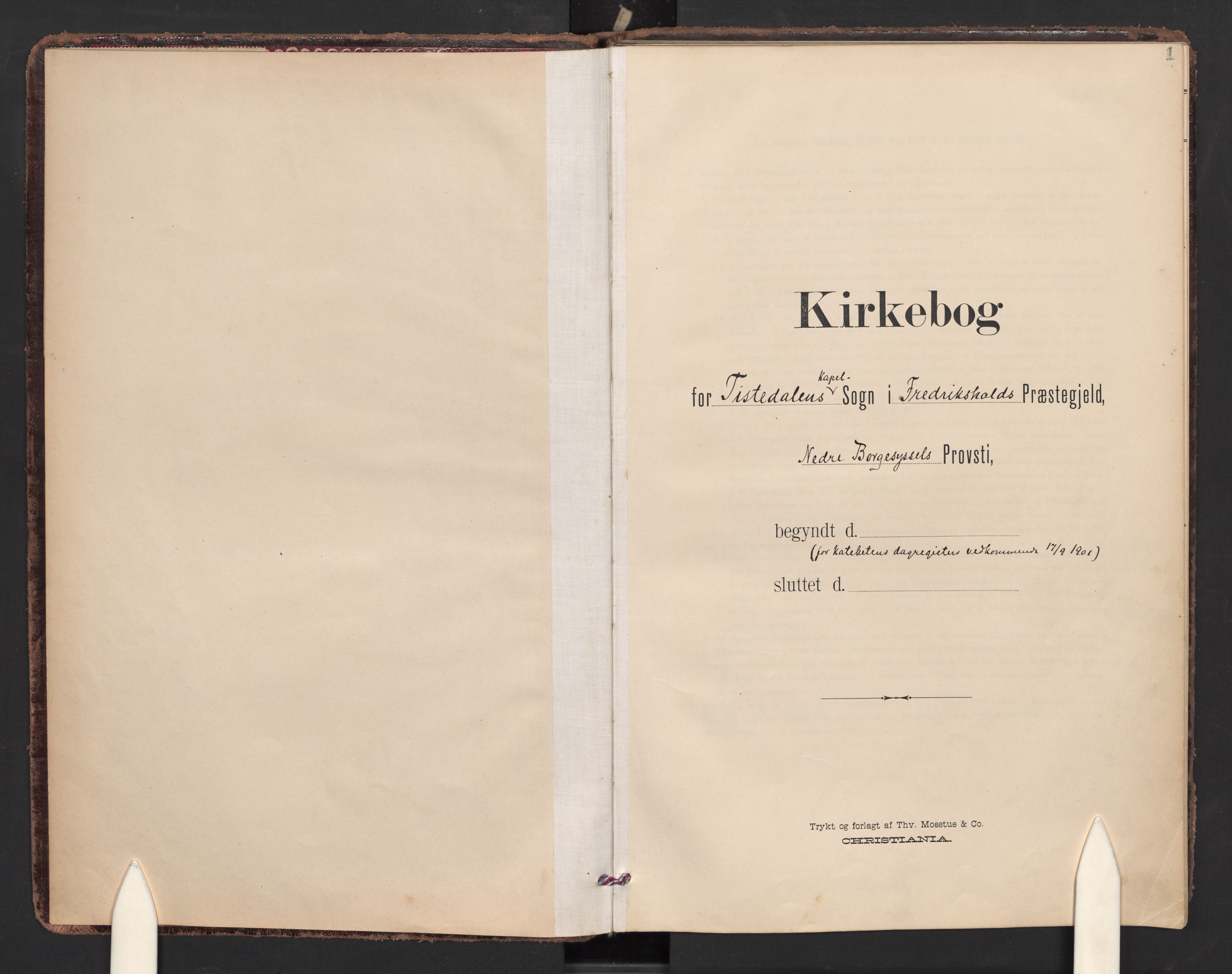 Halden prestekontor Kirkebøker, AV/SAO-A-10909/F/Fc/L0001: Parish register (official) no. III 1, 1902-1908, p. 1