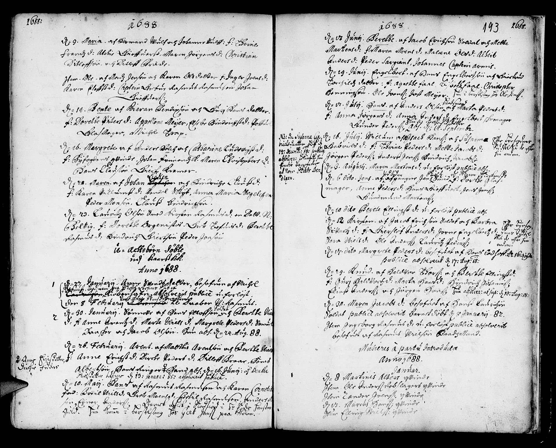Korskirken sokneprestembete, SAB/A-76101/H/Haa/L0001: Parish register (official) no. A 1, 1674-1688, p. 193