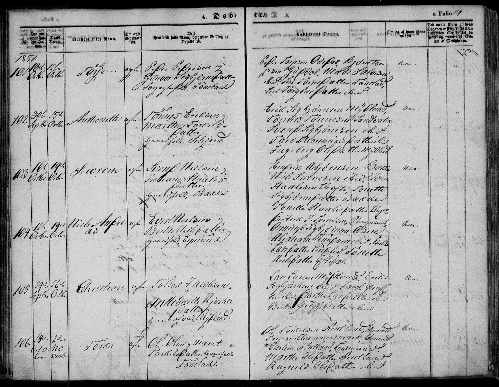 Bakke sokneprestkontor, AV/SAK-1111-0002/F/Fa/Faa/L0005: Parish register (official) no. A 5, 1847-1855, p. 84