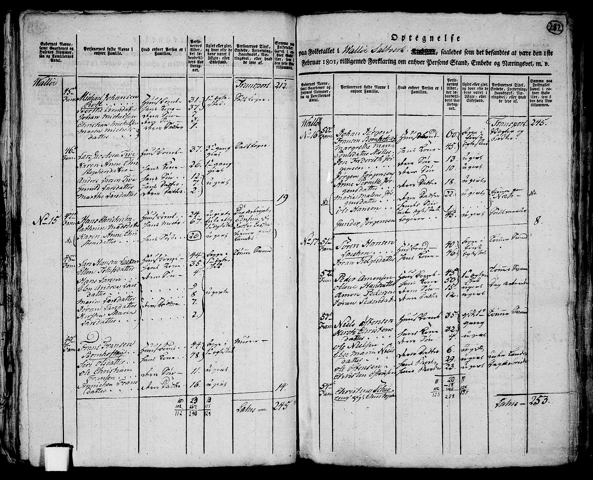 RA, 1801 census for 0721P Sem, 1801, p. 281b-282a