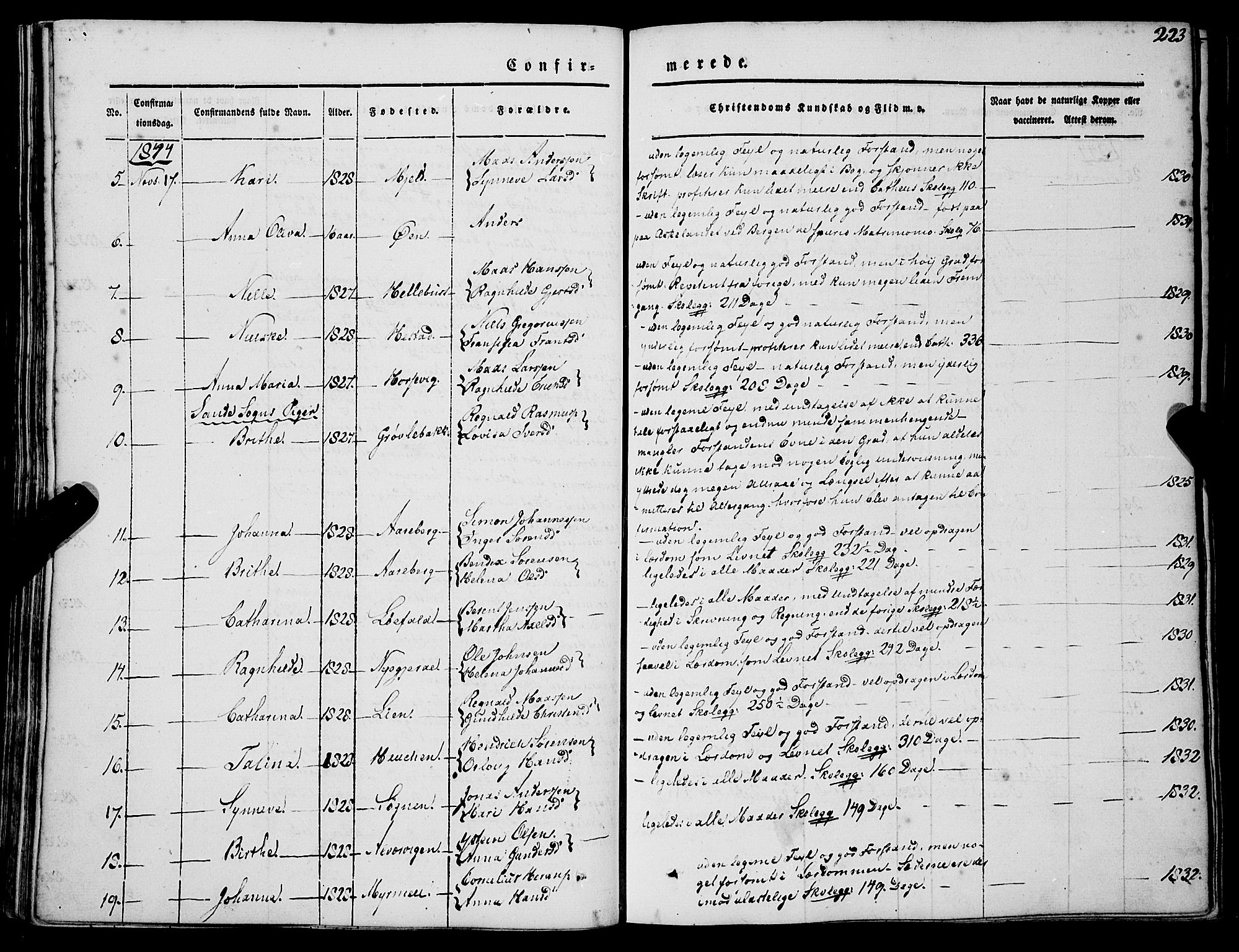 Gaular sokneprestembete, AV/SAB-A-80001/H/Haa: Parish register (official) no. A 4I, 1840-1859, p. 223