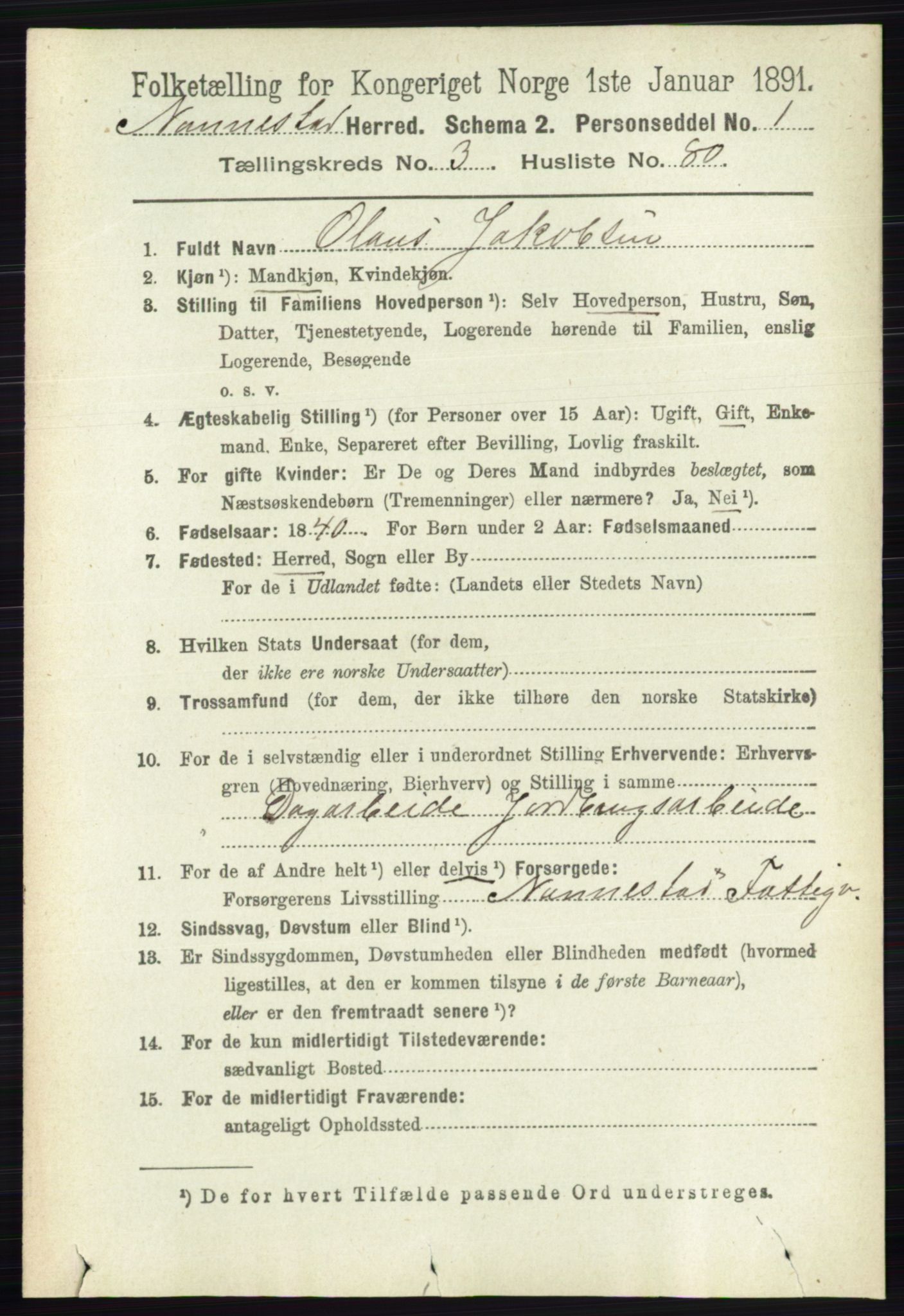RA, 1891 census for 0238 Nannestad, 1891, p. 1935