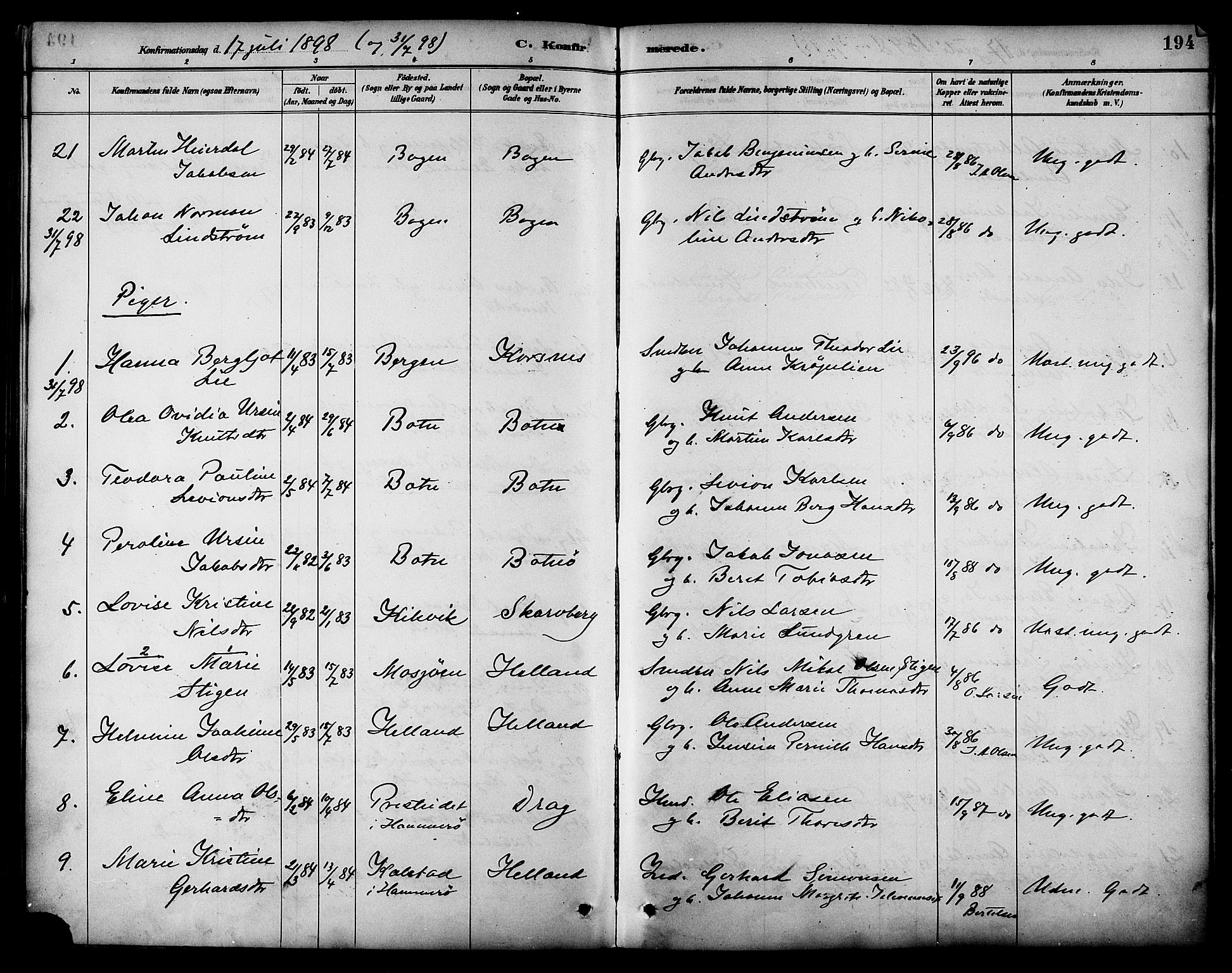 Ministerialprotokoller, klokkerbøker og fødselsregistre - Nordland, AV/SAT-A-1459/861/L0869: Parish register (official) no. 861A04, 1889-1903, p. 194