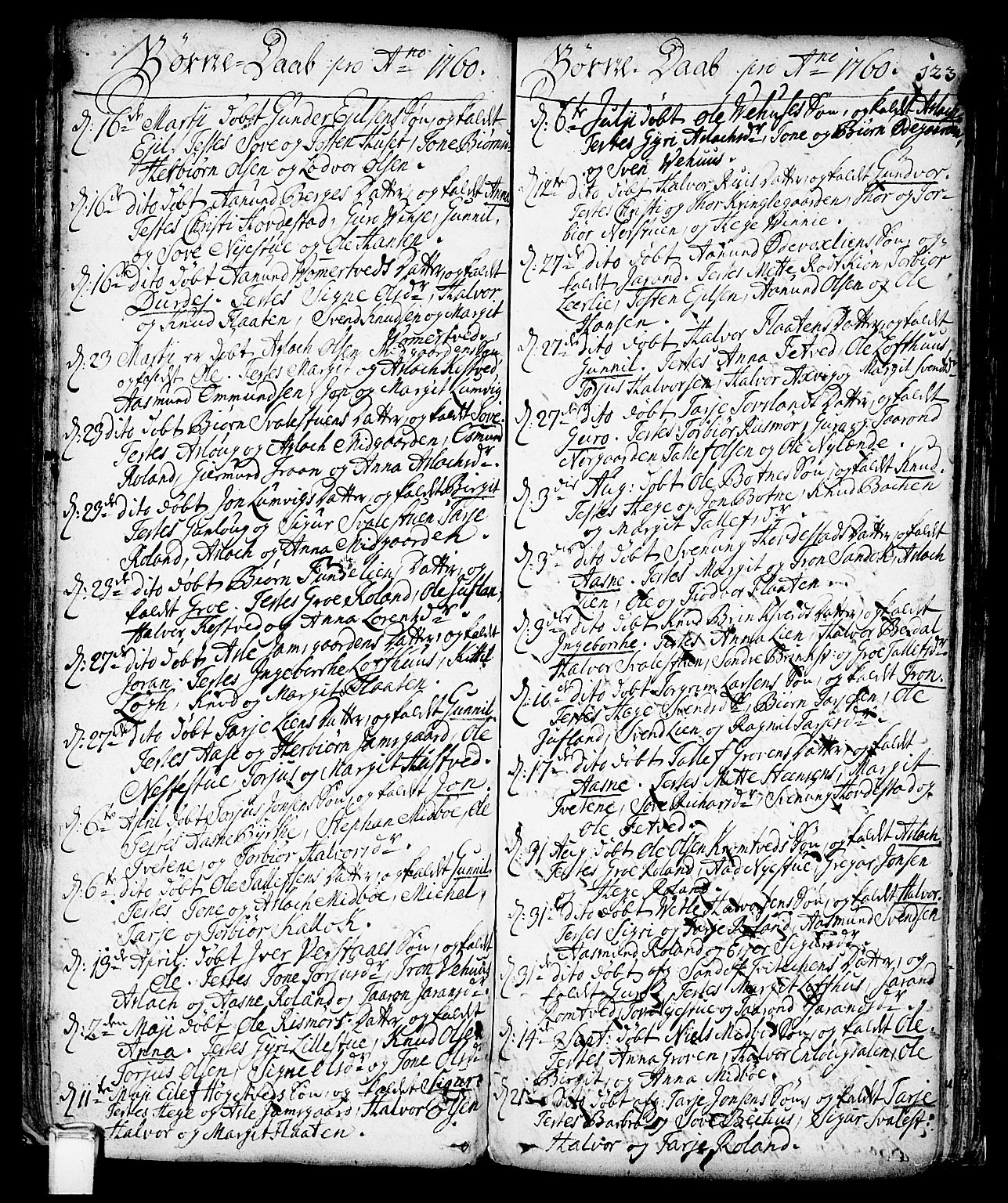 Vinje kirkebøker, SAKO/A-312/F/Fa/L0001: Parish register (official) no. I 1, 1717-1766, p. 123
