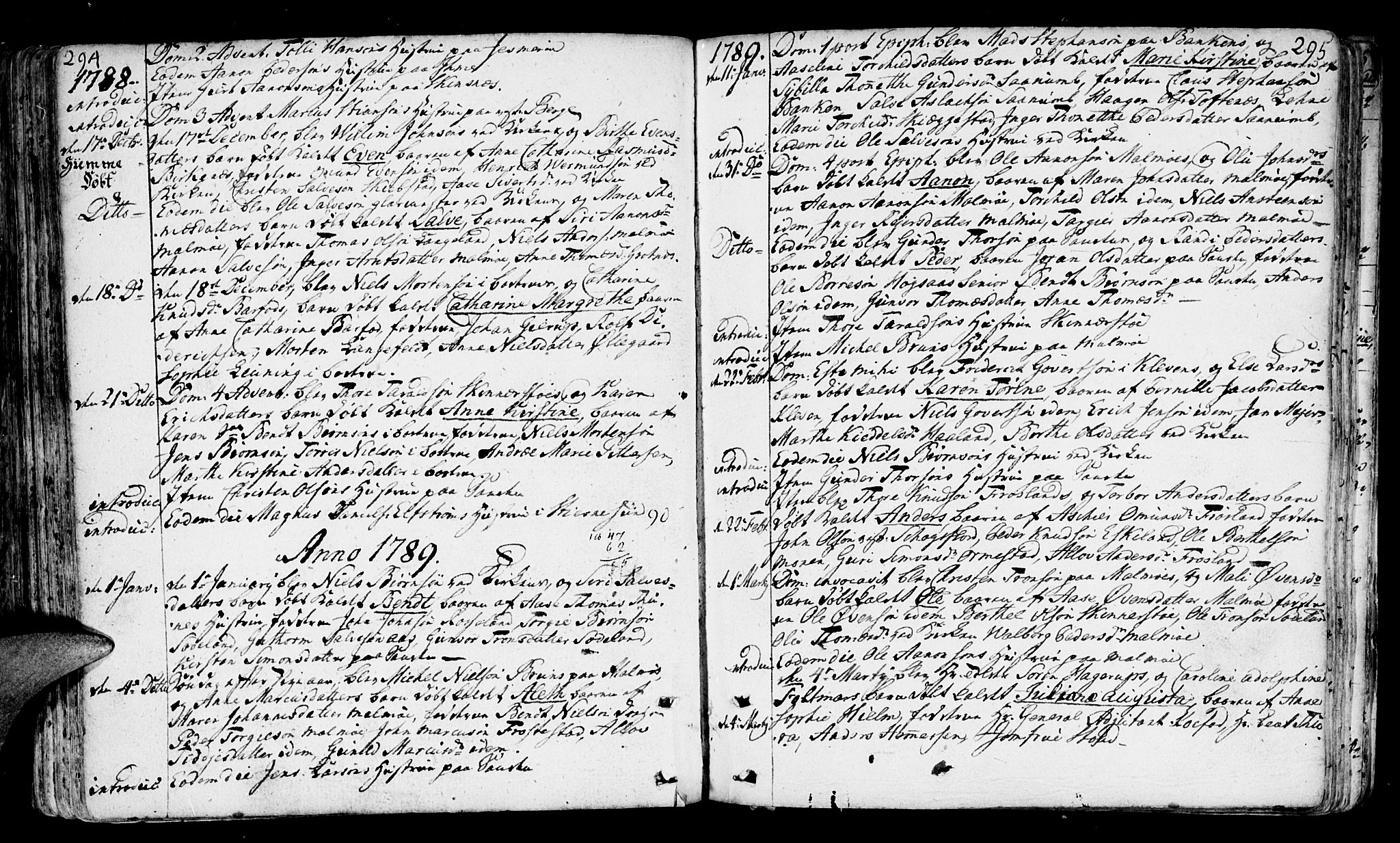 Mandal sokneprestkontor, SAK/1111-0030/F/Fa/Faa/L0003: Parish register (official) no. A 3, 1748-1794, p. 294-295