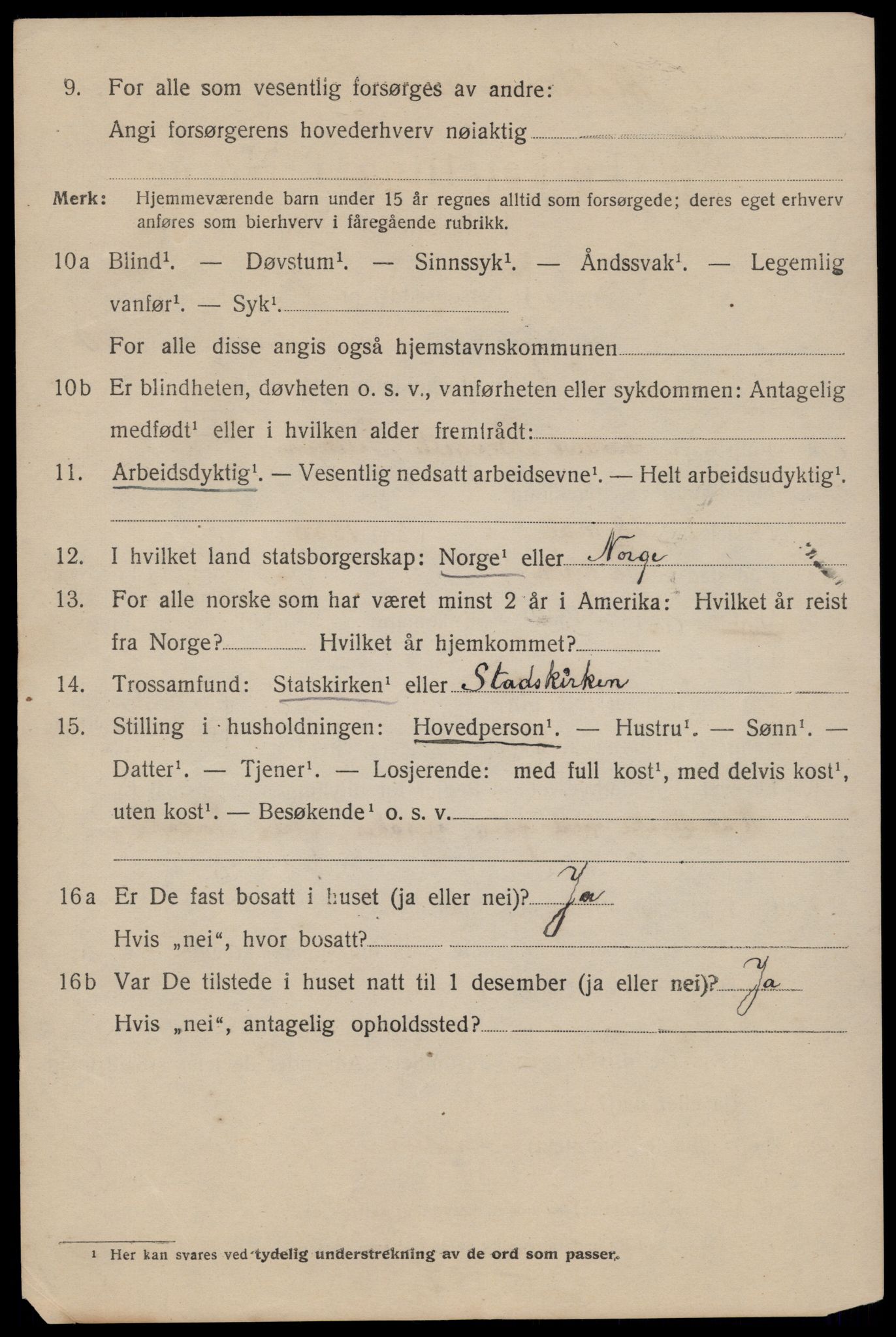 SAT, 1920 census for Trondheim, 1920, p. 120847
