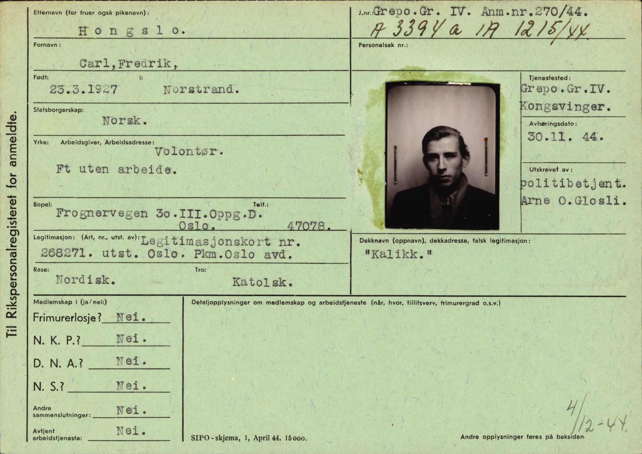 Statspolitiet - Hovedkontoret / Osloavdelingen, AV/RA-S-1329/C/Ca/L0007: Hol - Joelsen, 1943-1945, p. 821