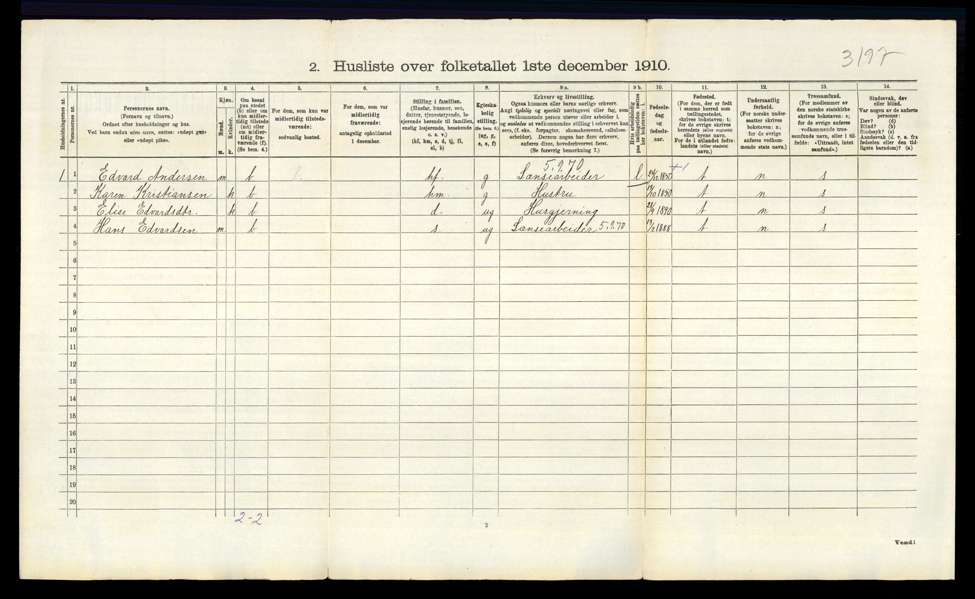 RA, 1910 census for Tune, 1910, p. 961