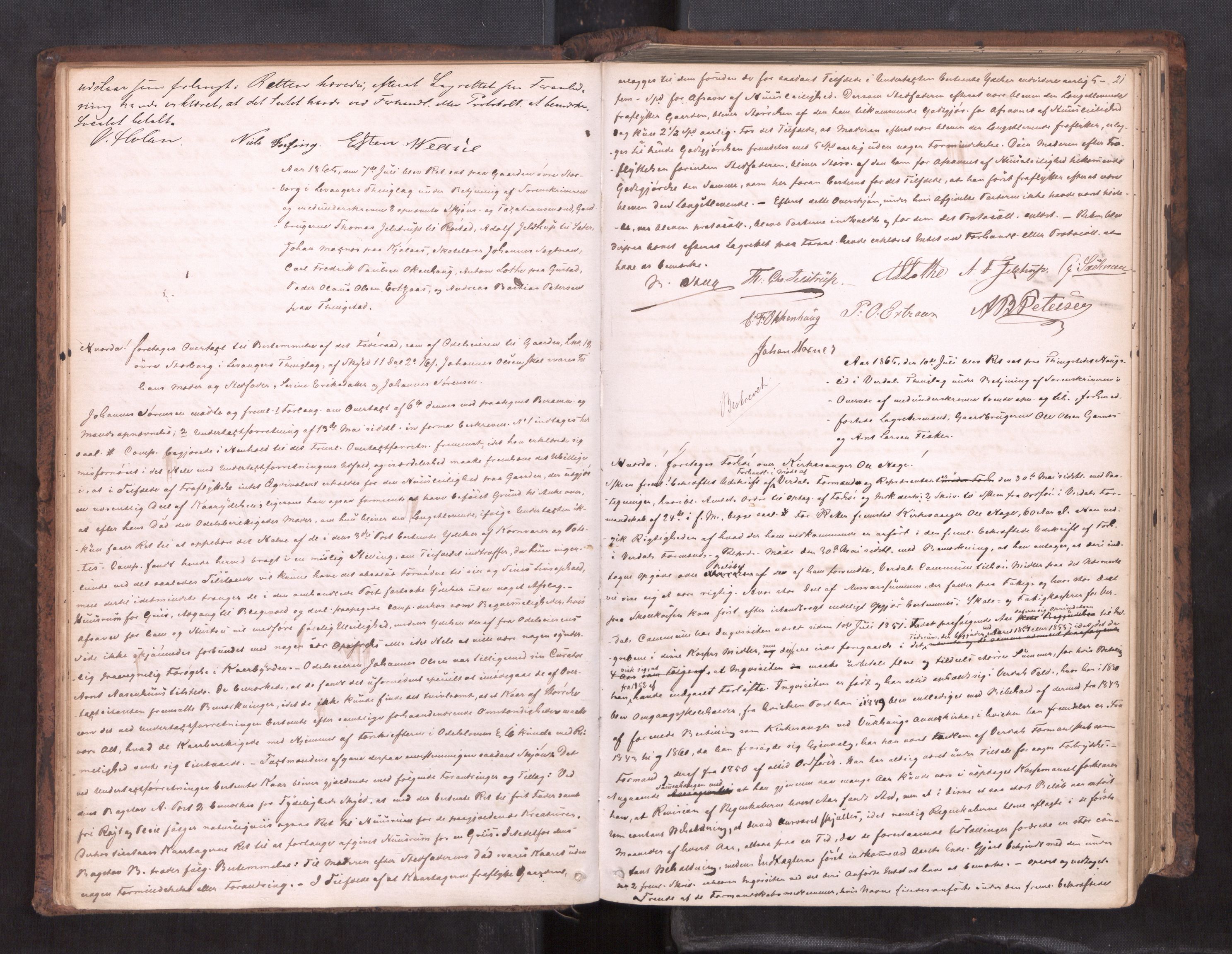 Stjør- og Verdal sorenskriveri, AV/SAT-A-4167/1/1/1B/L0019: Ekstrarettsprotokoll, 1864-1877, p. 20b-21a