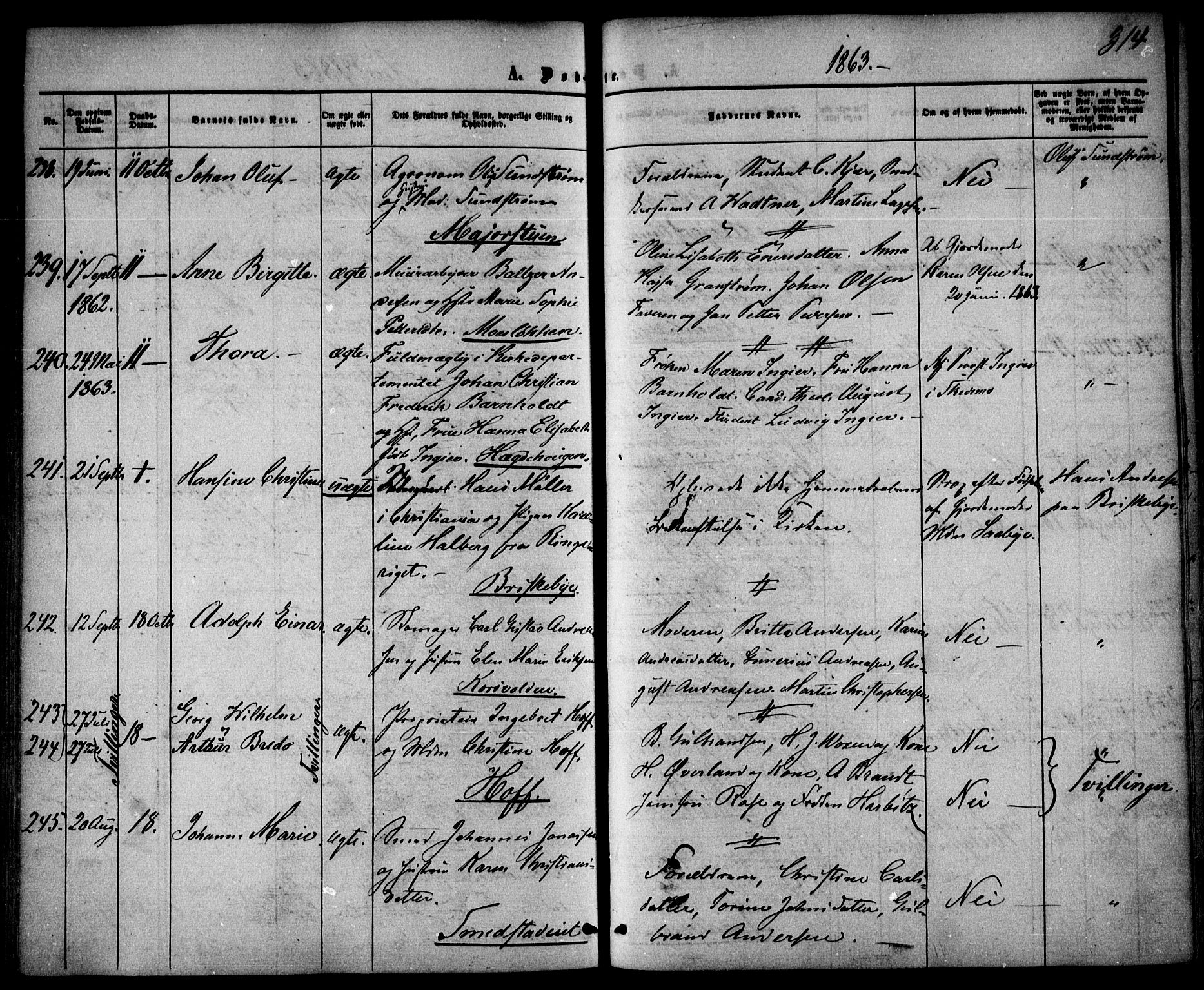 Vestre Aker prestekontor Kirkebøker, AV/SAO-A-10025/F/Fa/L0003: Parish register (official) no. 3, 1857-1868, p. 314