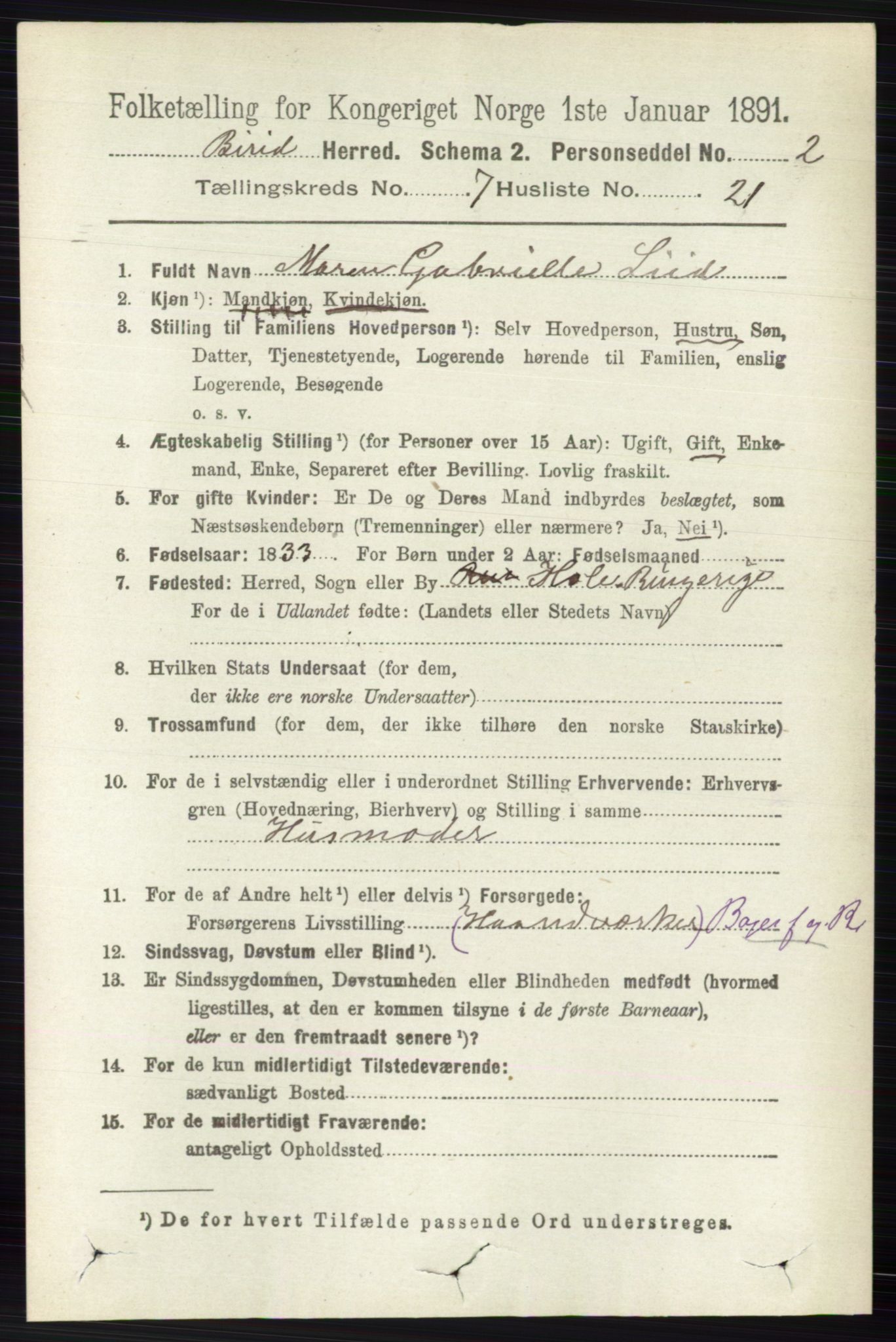 RA, 1891 census for 0525 Biri, 1891, p. 2577