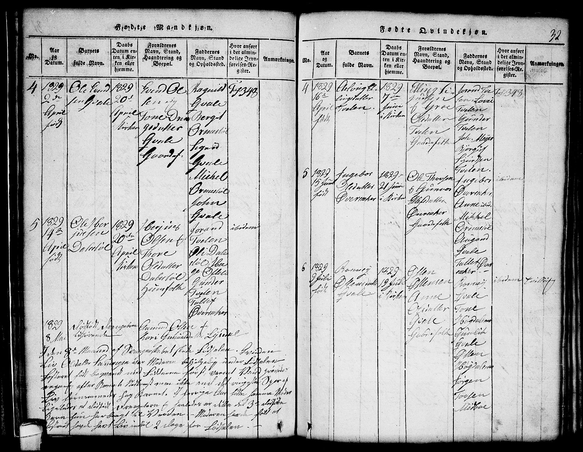 Lårdal kirkebøker, SAKO/A-284/G/Gc/L0001: Parish register (copy) no. III 1, 1815-1854, p. 32