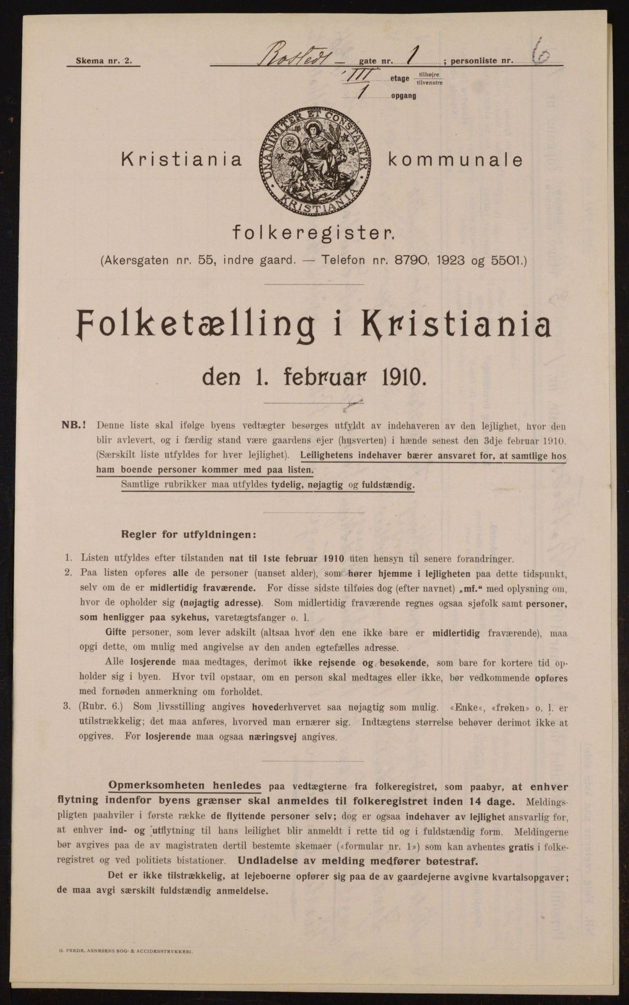 OBA, Municipal Census 1910 for Kristiania, 1910, p. 80433