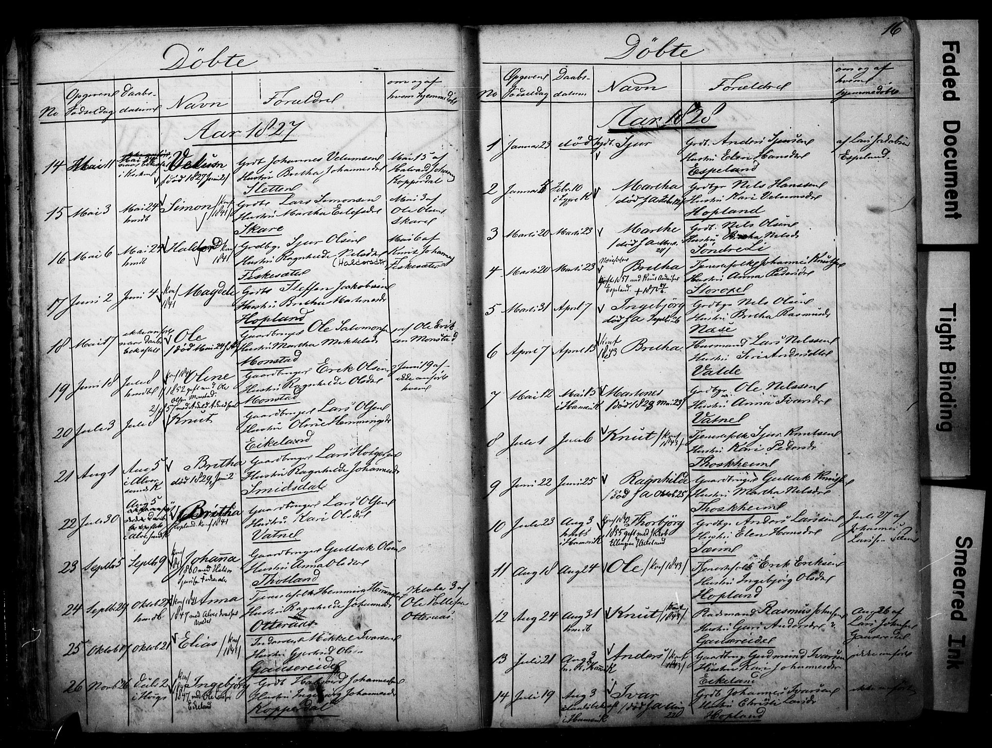 Alversund Sokneprestembete, SAB/A-73901/H/Ha/Hab: Parish register (copy) no. D 1, 1800-1870, p. 16