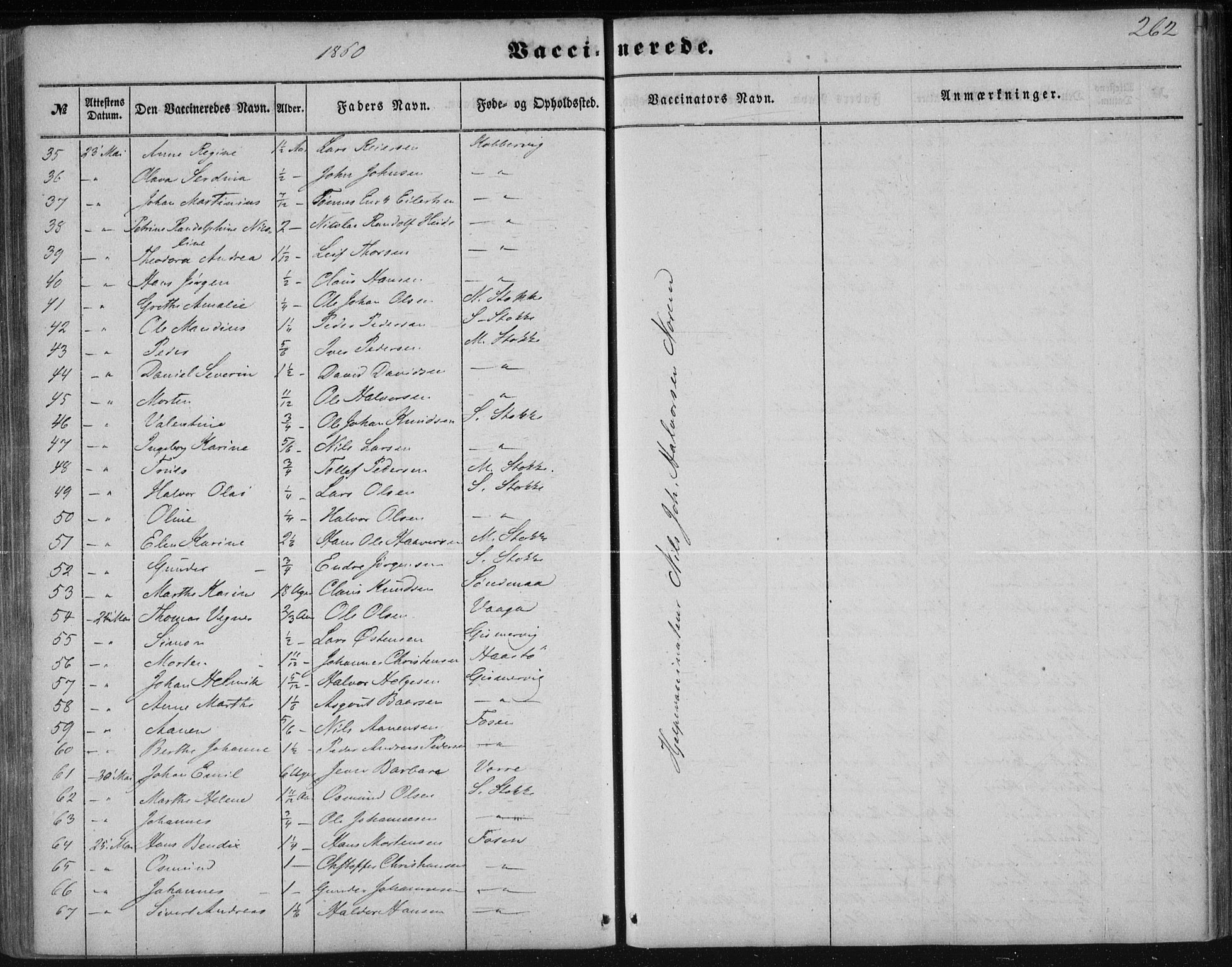 Avaldsnes sokneprestkontor, AV/SAST-A -101851/H/Ha/Haa/L0009: Parish register (official) no. A 9, 1853-1865, p. 262