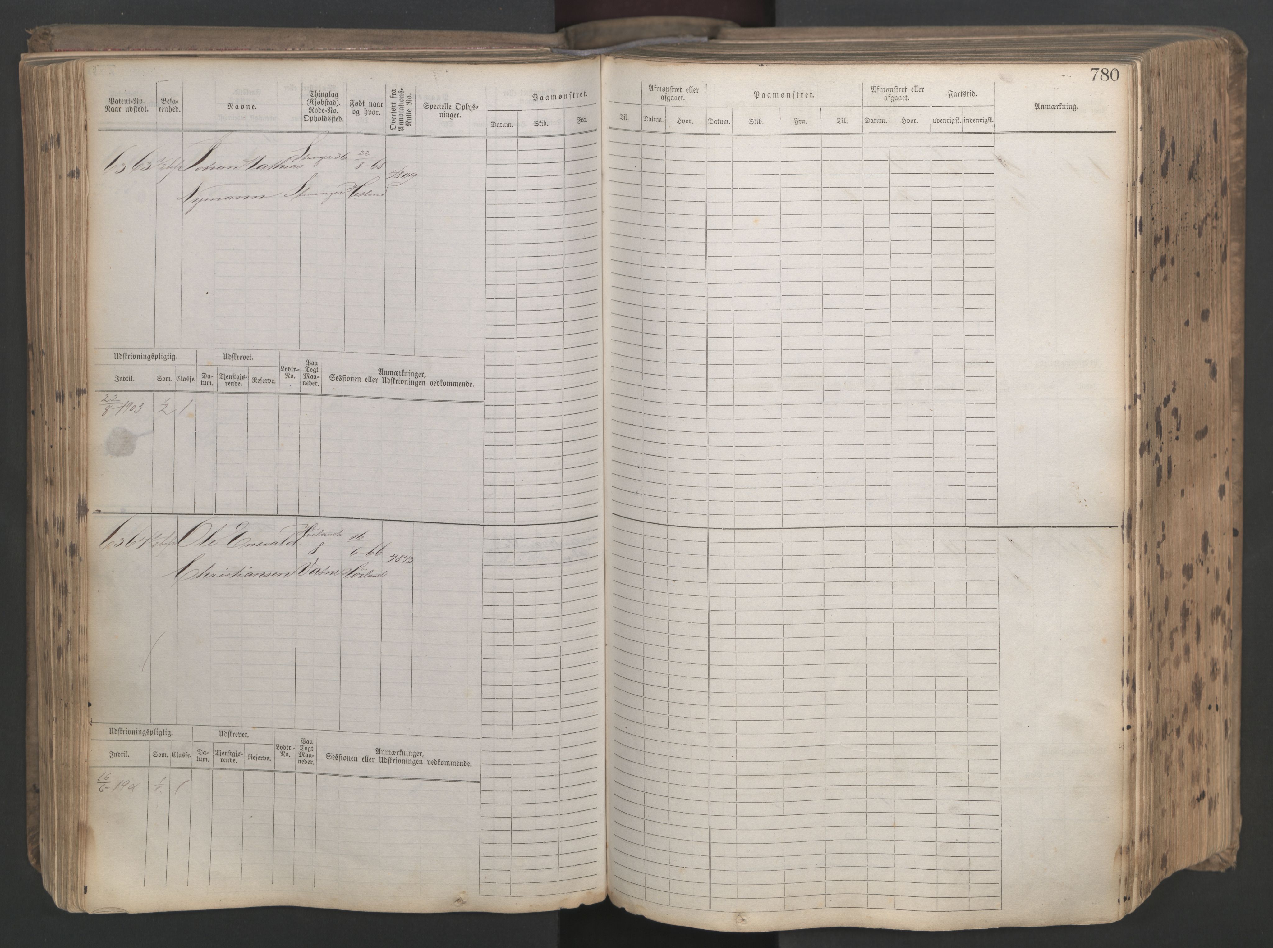 Stavanger sjømannskontor, AV/SAST-A-102006/F/Fb/Fbb/L0021: Sjøfartshovedrulle patnentnr. 6005-7204 (dublett), 1887, p. 184