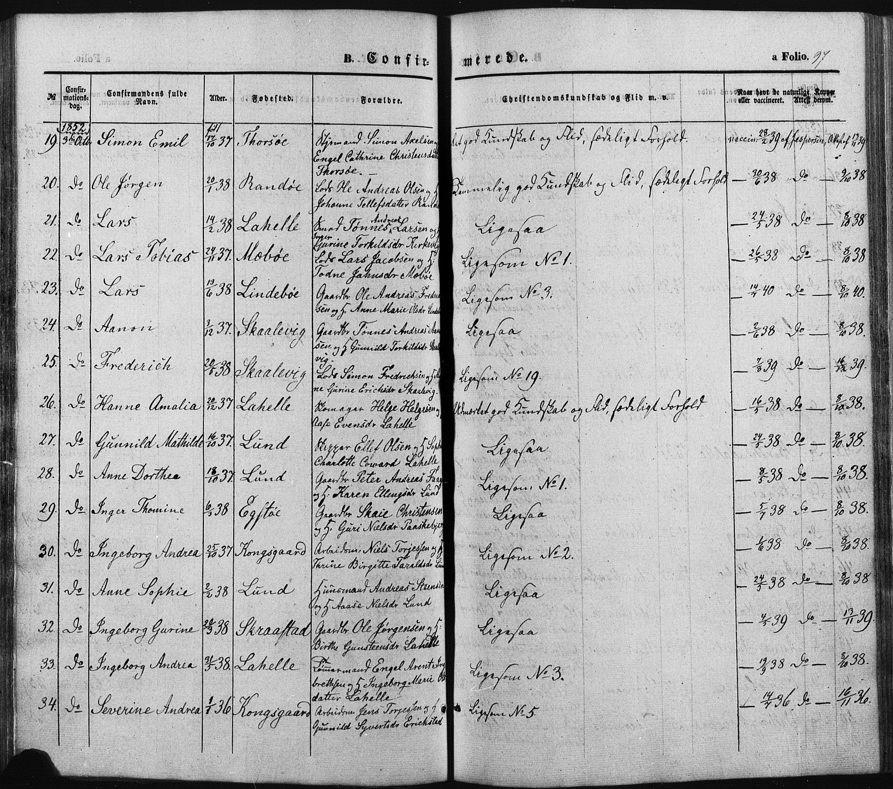 Oddernes sokneprestkontor, AV/SAK-1111-0033/F/Fa/Faa/L0007: Parish register (official) no. A 7, 1851-1863, p. 97