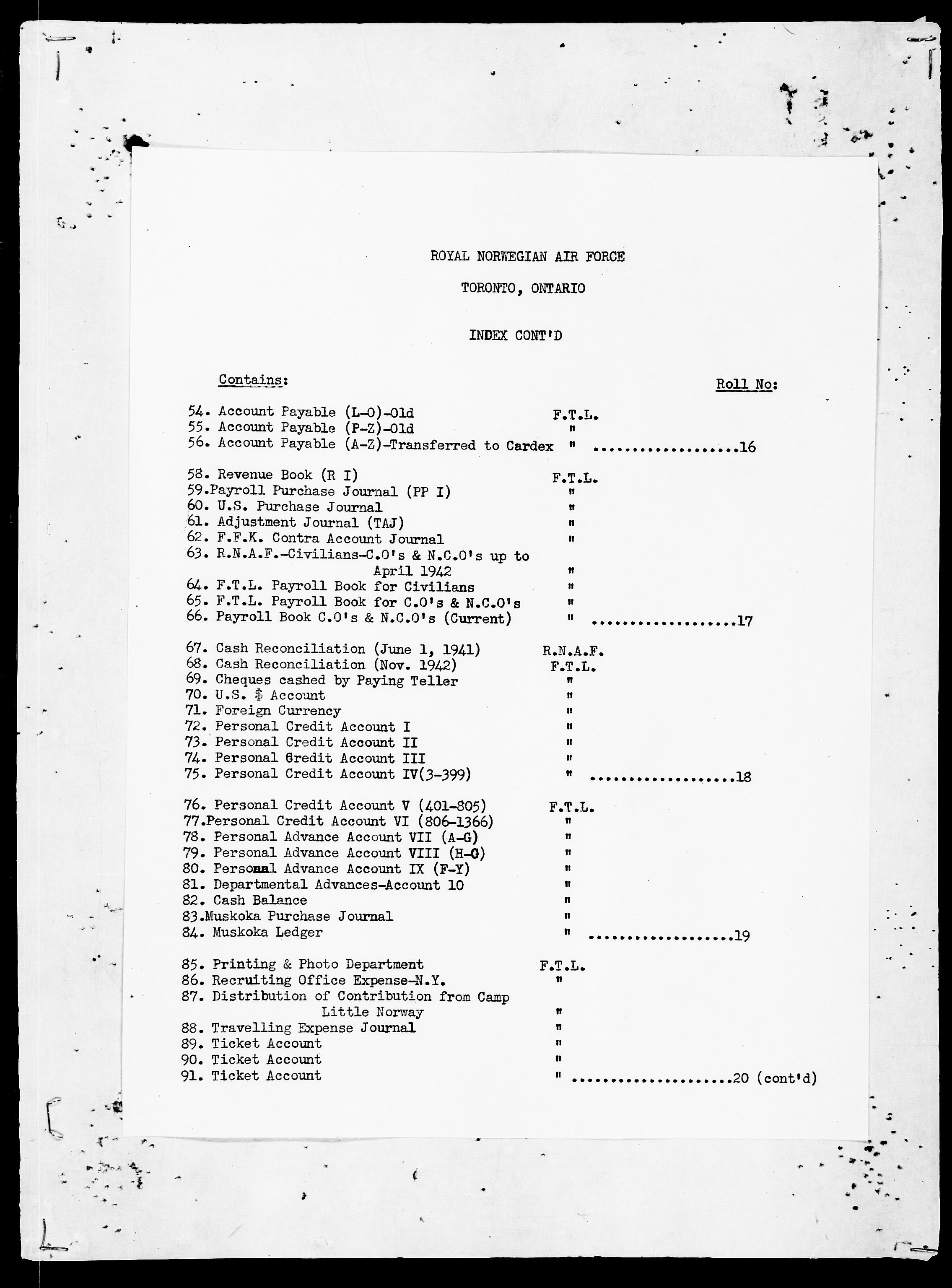 Forsvaret, Flyvåpnenes treningsleir 1940-1945, AV/RA-RAFA-3974/V/L0001: General File., 1940-1945, p. 4