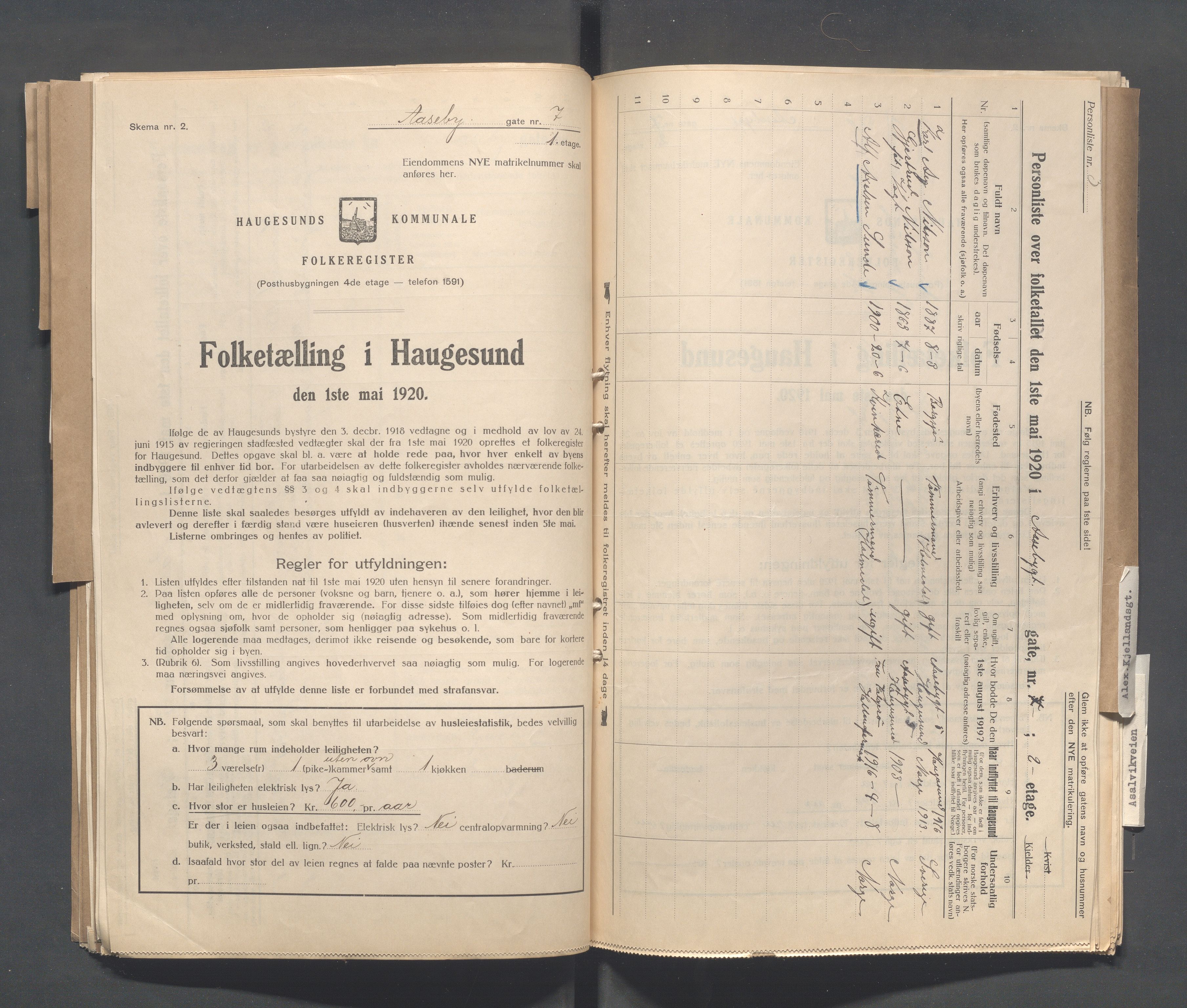 IKAR, Local census 1.5.1920 for Haugesund, 1920, p. 38