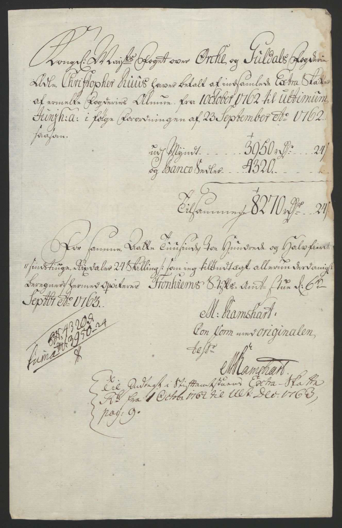 Rentekammeret inntil 1814, Reviderte regnskaper, Fogderegnskap, RA/EA-4092/R60/L4094: Ekstraskatten Orkdal og Gauldal, 1762-1765, p. 63
