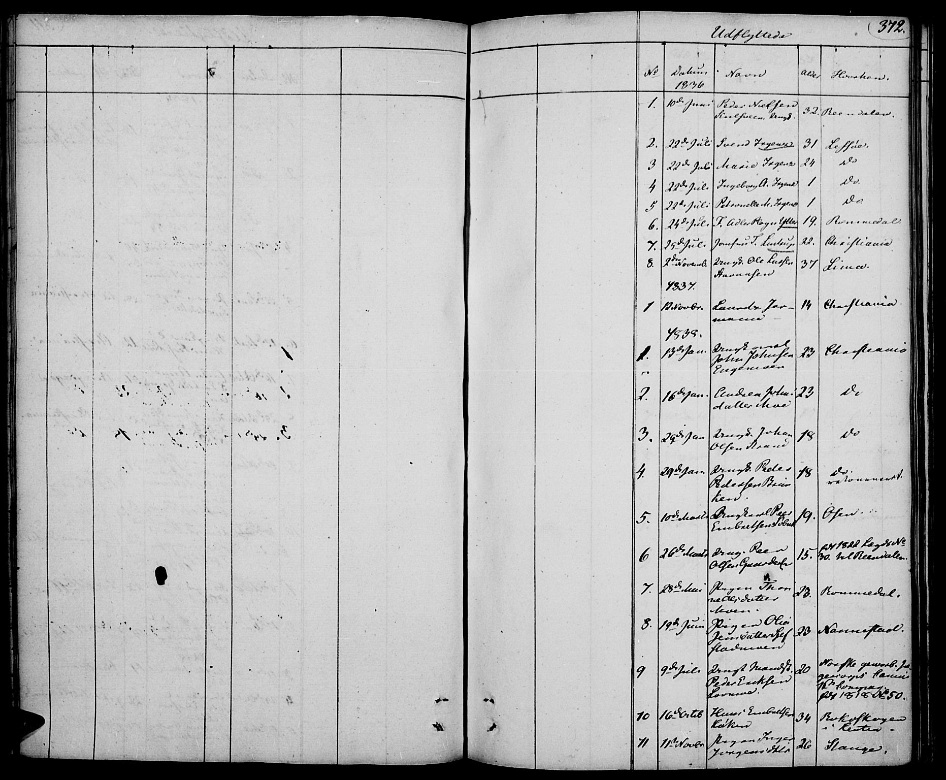Elverum prestekontor, SAH/PREST-044/H/Ha/Haa/L0008: Parish register (official) no. 8, 1830-1842, p. 372