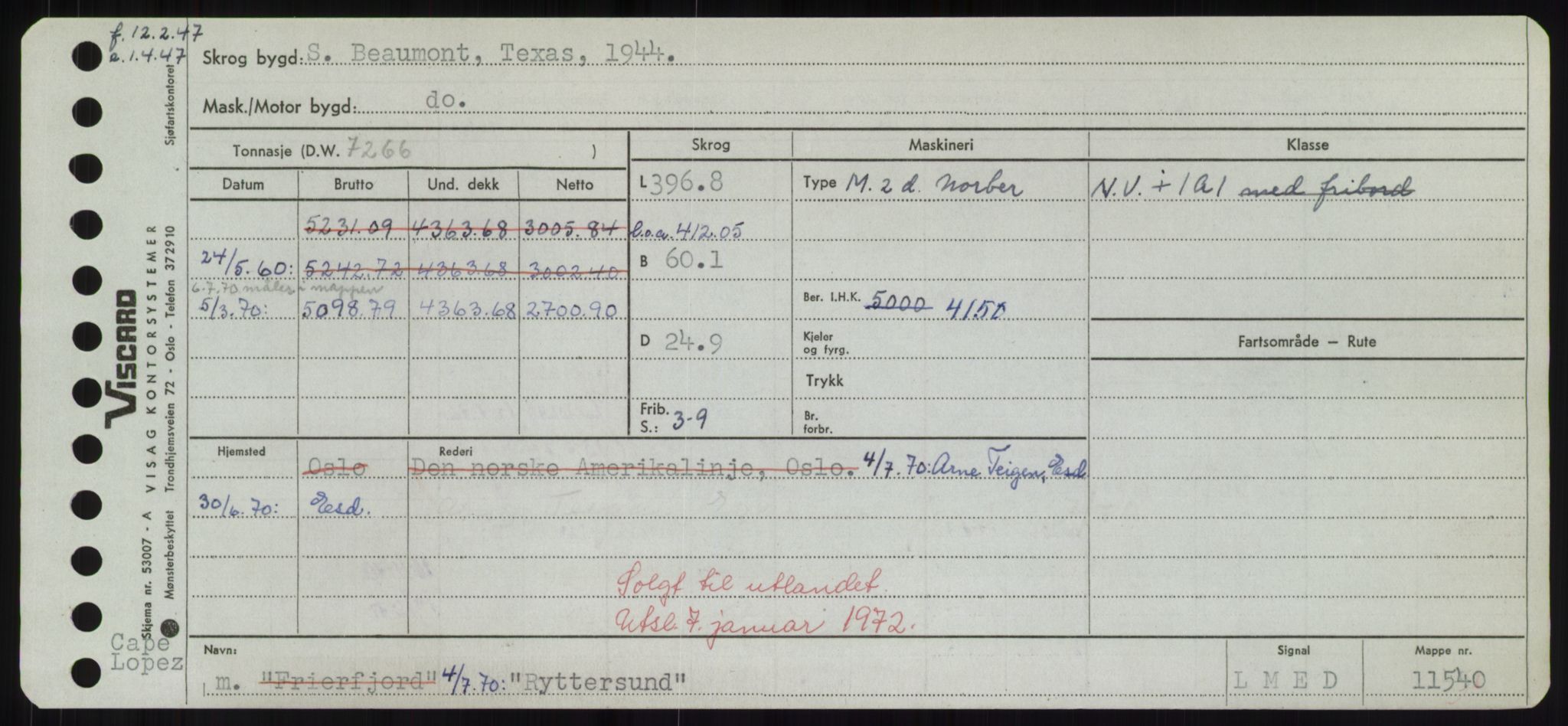 Sjøfartsdirektoratet med forløpere, Skipsmålingen, RA/S-1627/H/Hd/L0031: Fartøy, Rju-Sam, p. 419