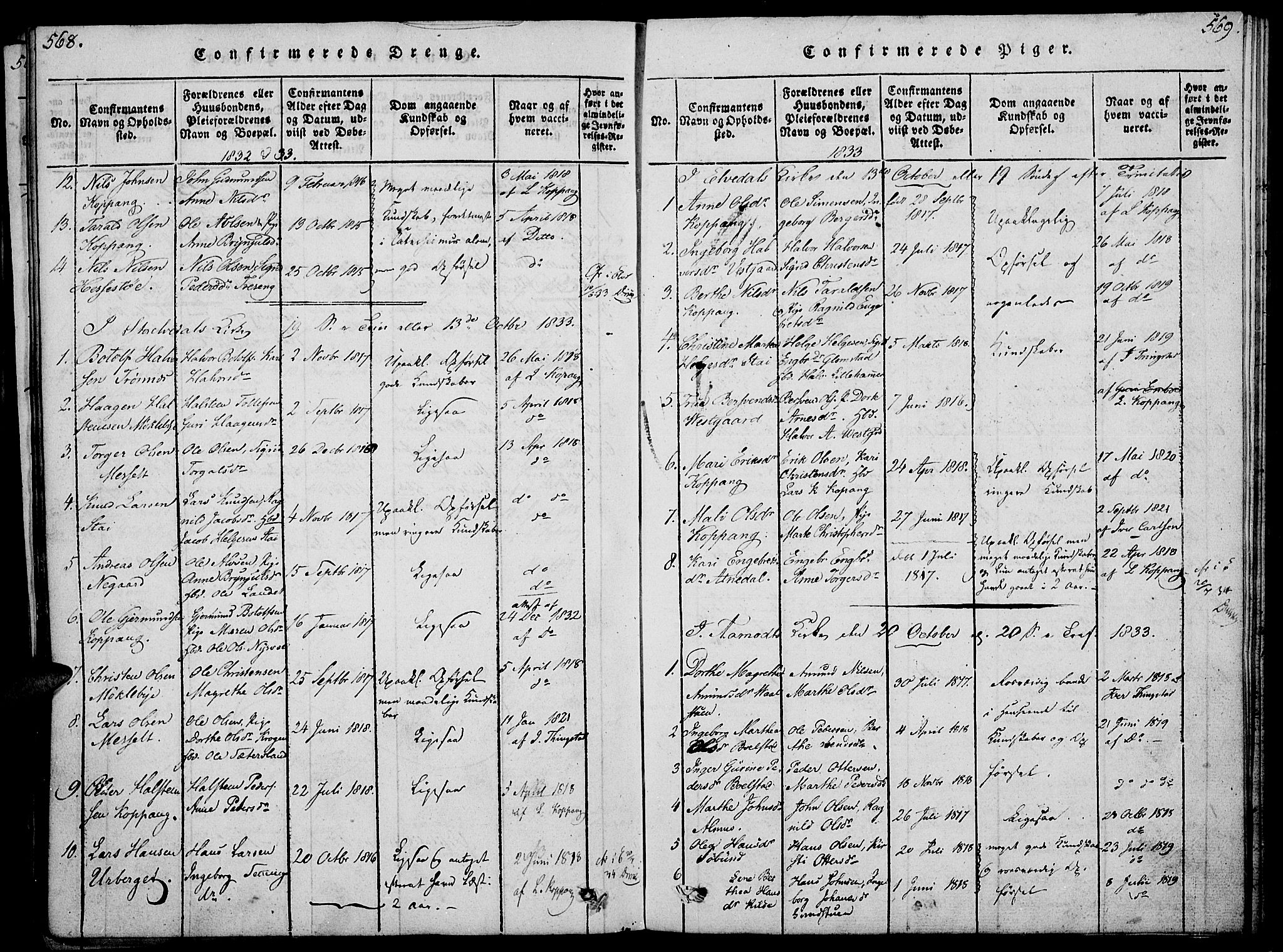 Åmot prestekontor, Hedmark, SAH/PREST-056/H/Ha/Haa/L0005: Parish register (official) no. 5, 1815-1841, p. 568-569