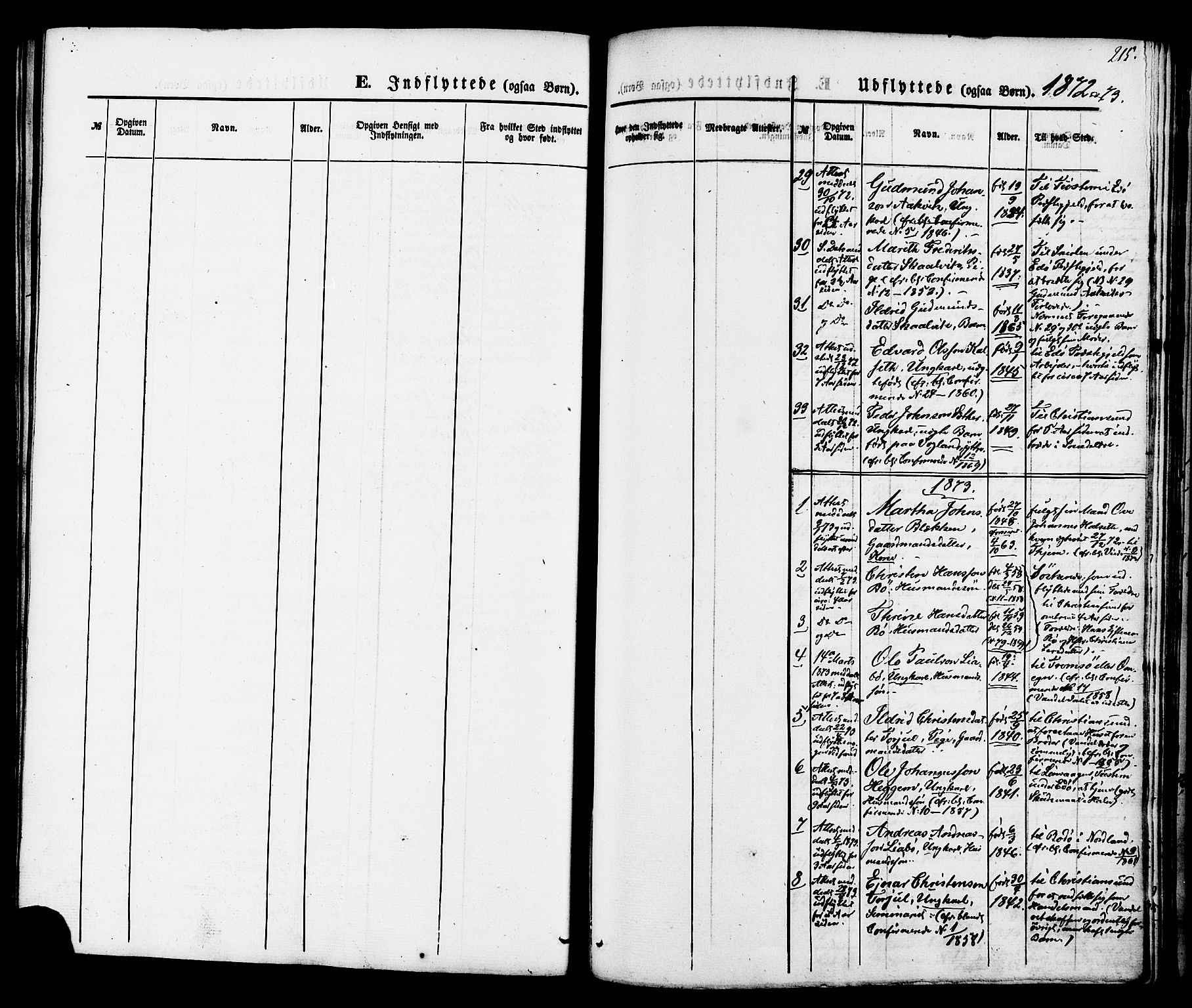 Ministerialprotokoller, klokkerbøker og fødselsregistre - Møre og Romsdal, AV/SAT-A-1454/576/L0884: Parish register (official) no. 576A02, 1865-1879, p. 215