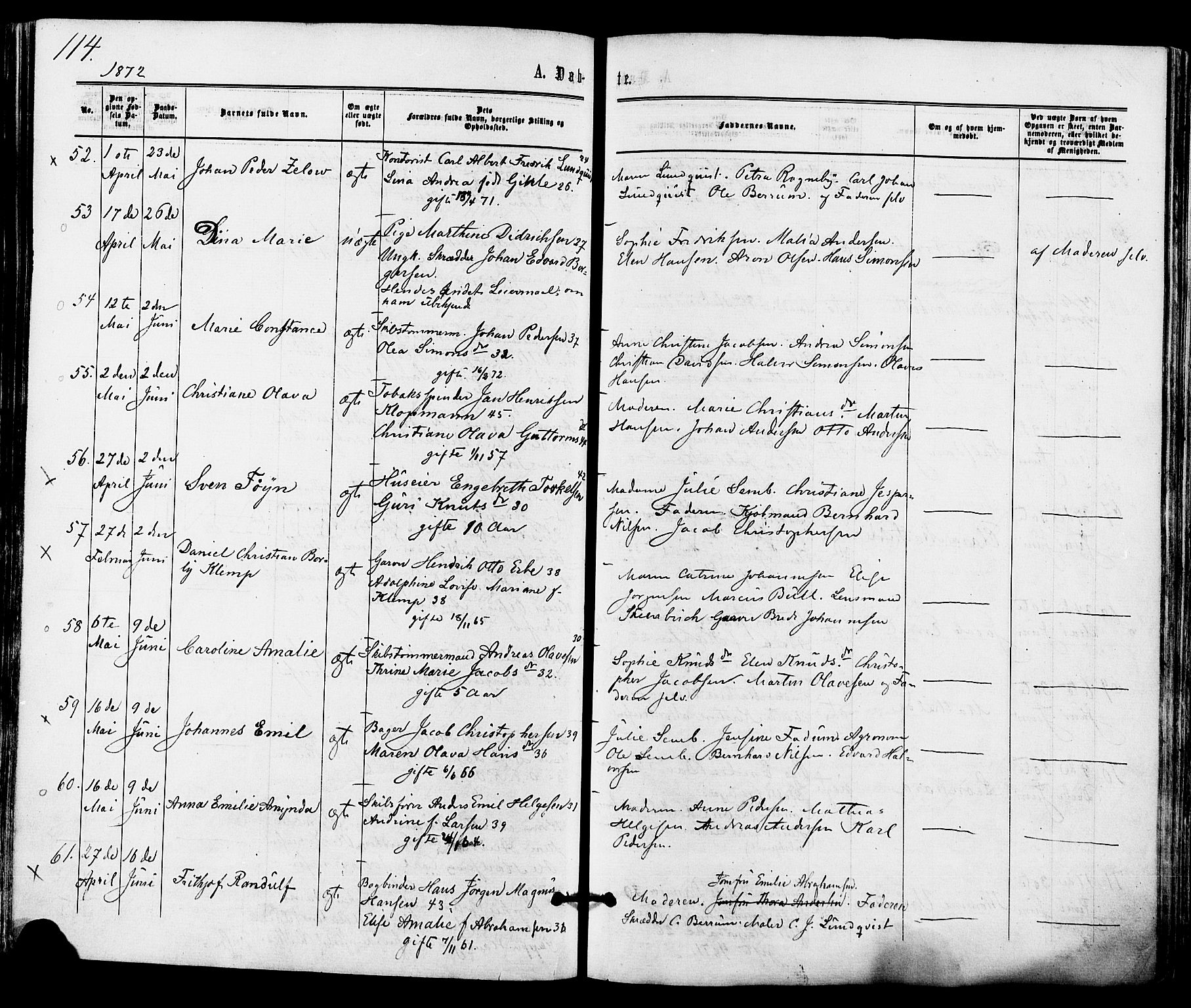 Tønsberg kirkebøker, AV/SAKO-A-330/F/Fa/L0009: Parish register (official) no. I 9, 1865-1873, p. 114