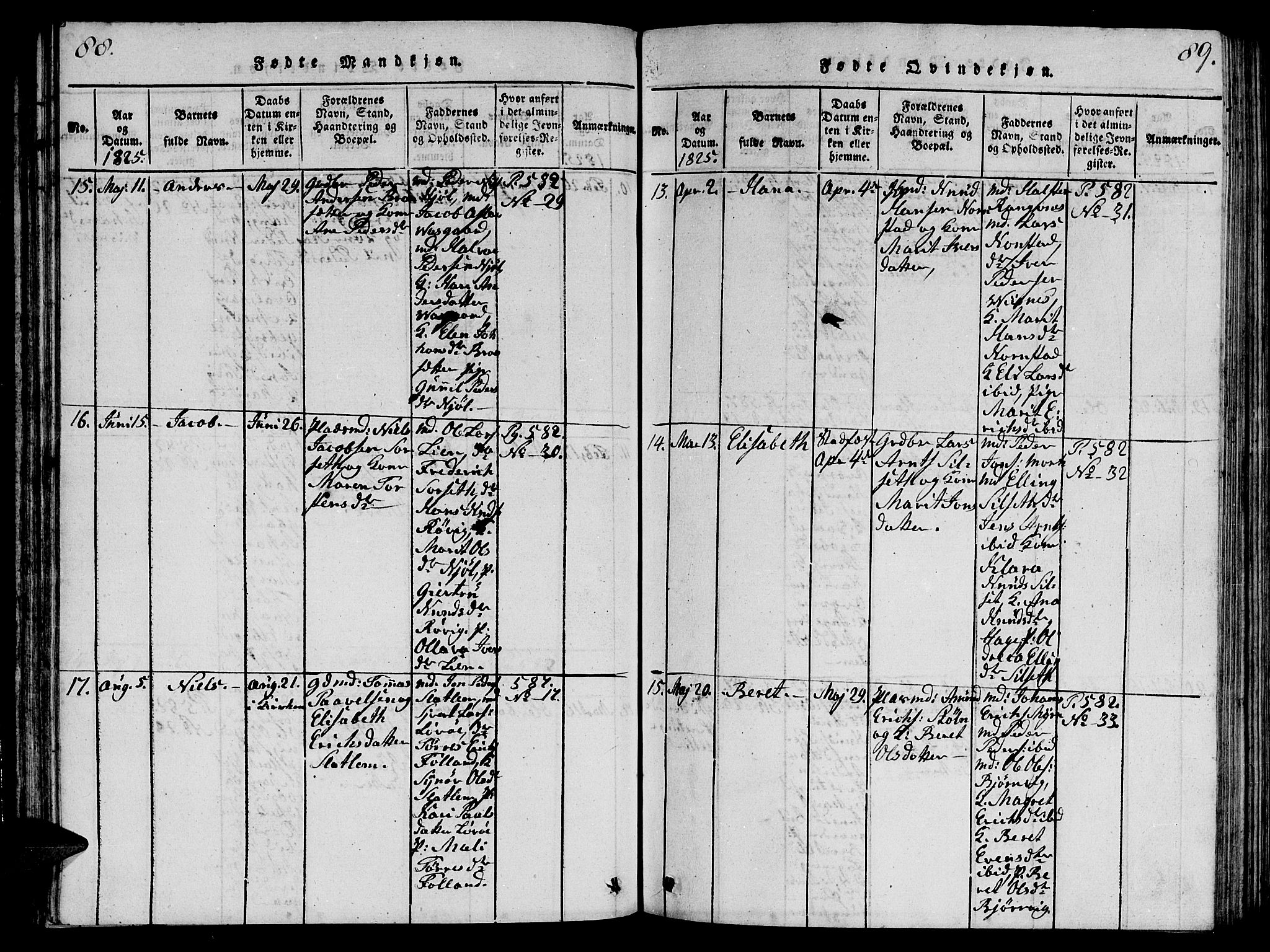 Ministerialprotokoller, klokkerbøker og fødselsregistre - Møre og Romsdal, AV/SAT-A-1454/570/L0831: Parish register (official) no. 570A05, 1819-1829, p. 88-89