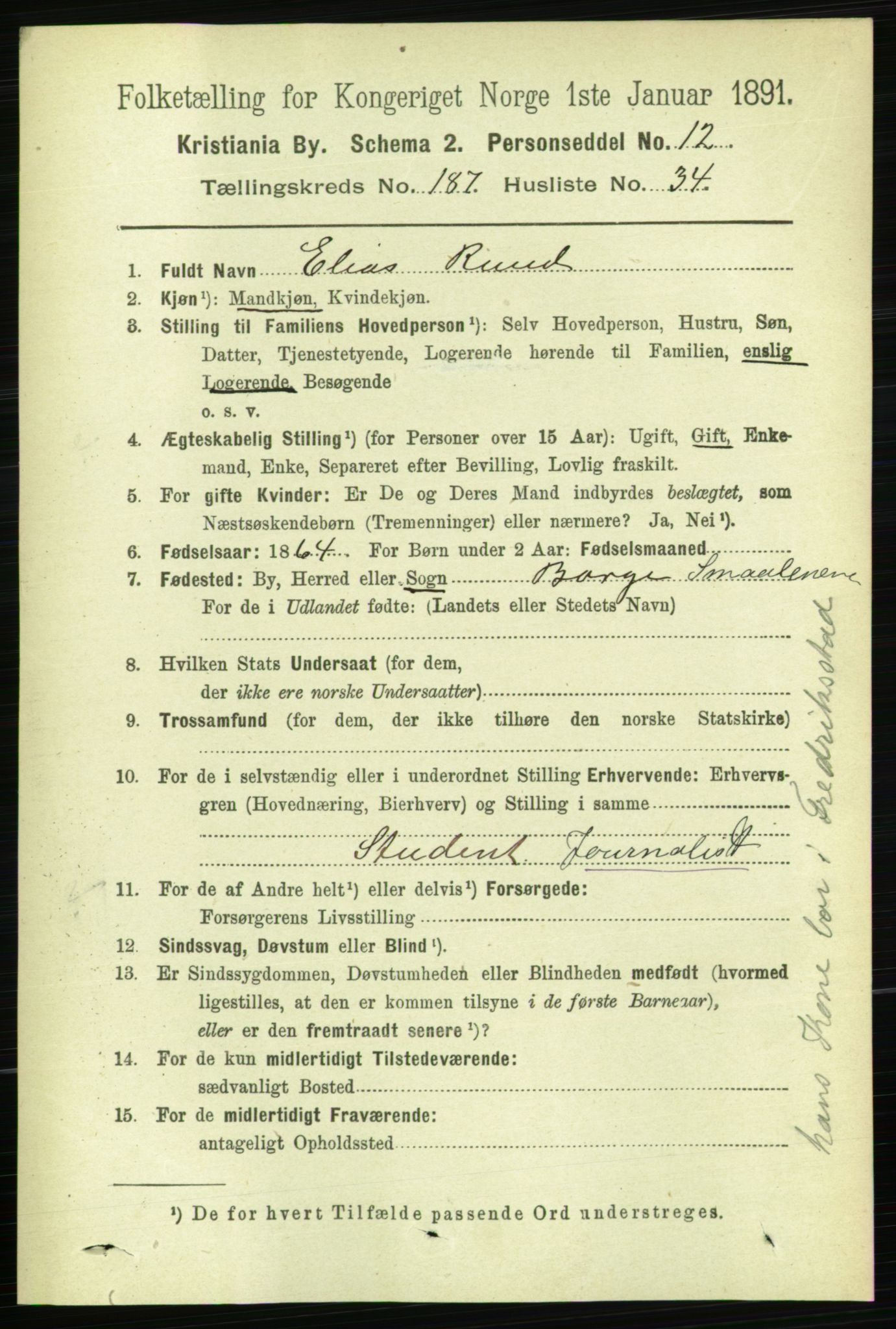 RA, 1891 census for 0301 Kristiania, 1891, p. 112513