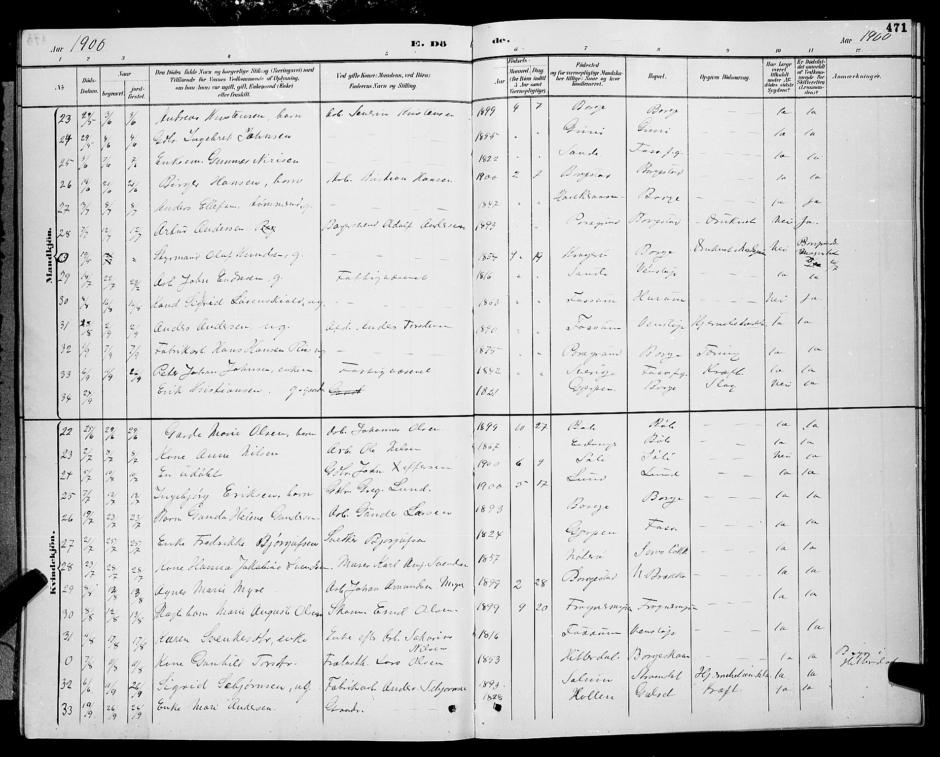 Gjerpen kirkebøker, AV/SAKO-A-265/G/Ga/L0002: Parish register (copy) no. I 2, 1883-1900, p. 471