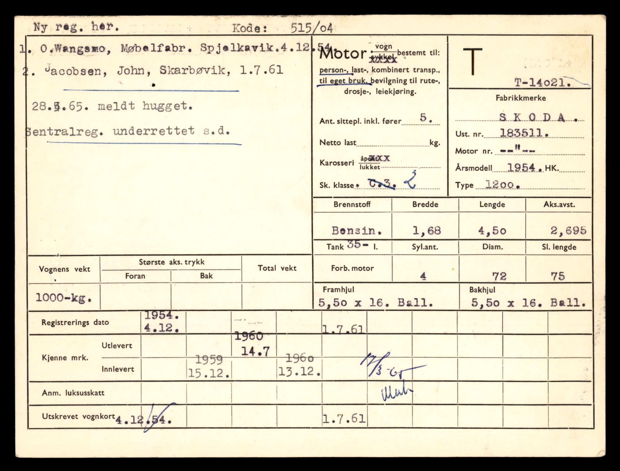 Møre og Romsdal vegkontor - Ålesund trafikkstasjon, AV/SAT-A-4099/F/Fe/L0042: Registreringskort for kjøretøy T 13906 - T 14079, 1927-1998, p. 1743