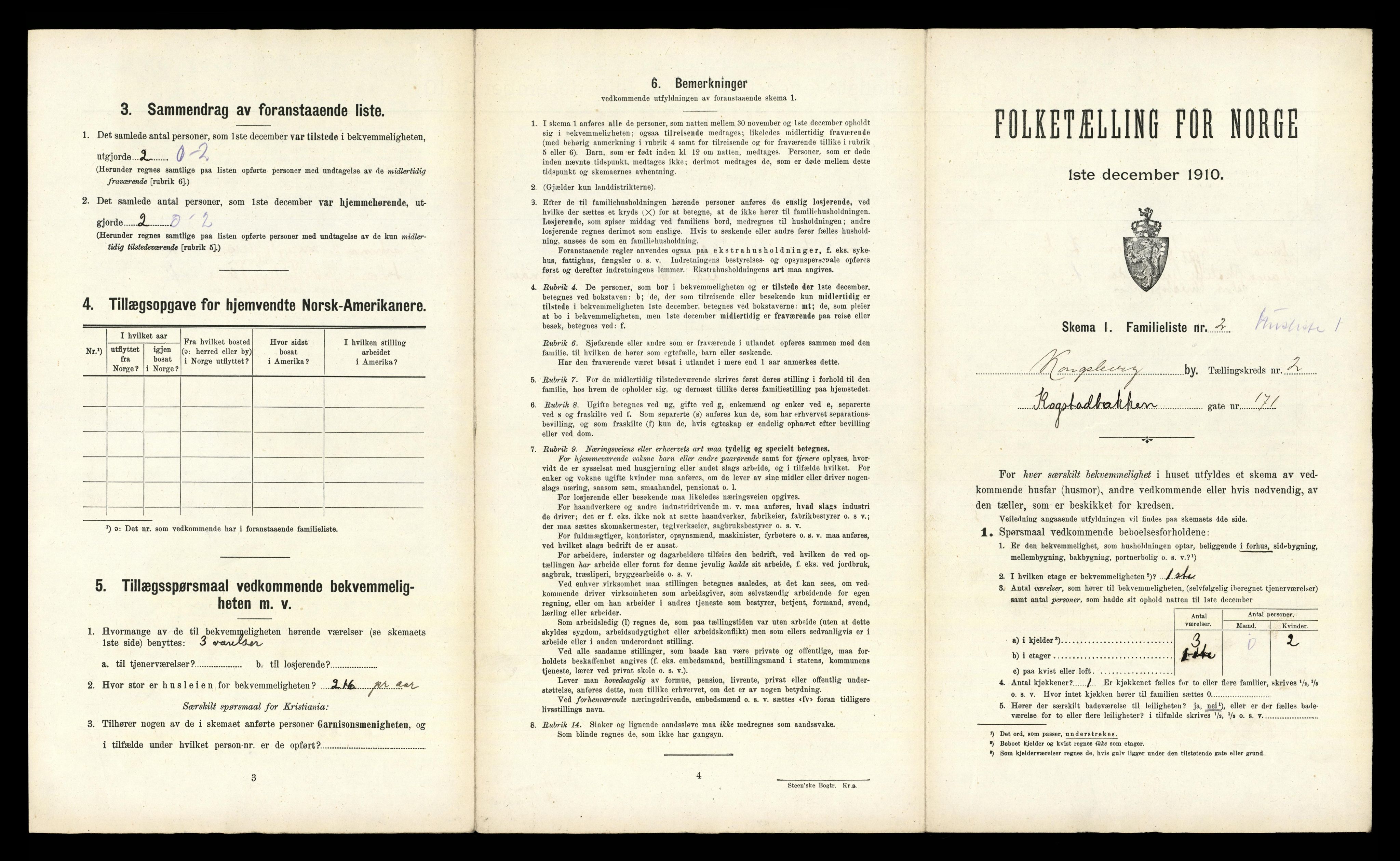 RA, 1910 census for Kongsberg, 1910, p. 390