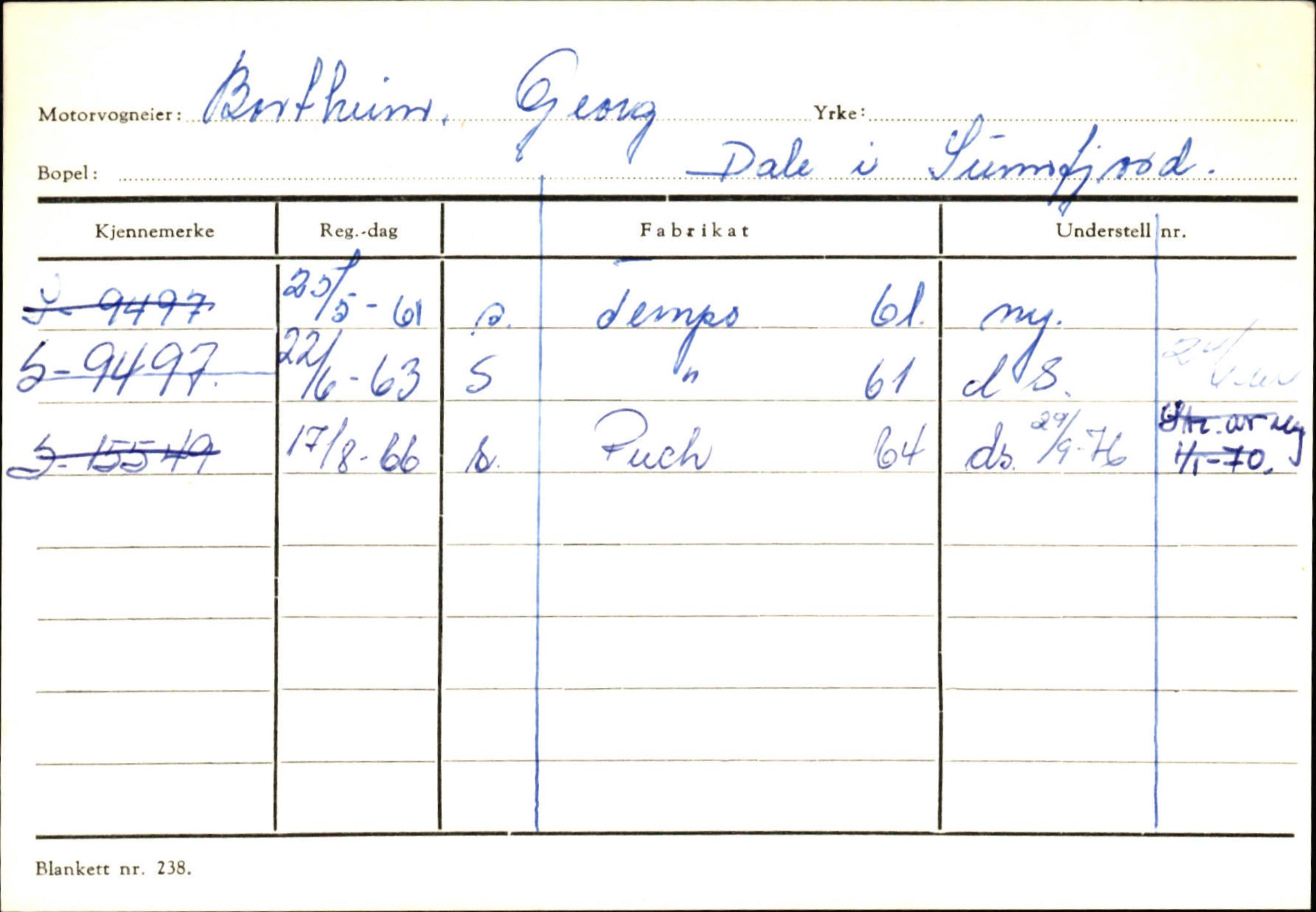 Statens vegvesen, Sogn og Fjordane vegkontor, AV/SAB-A-5301/4/F/L0125: Eigarregister Sogndal V-Å. Aurland A-Å. Fjaler A-N, 1945-1975, p. 1490