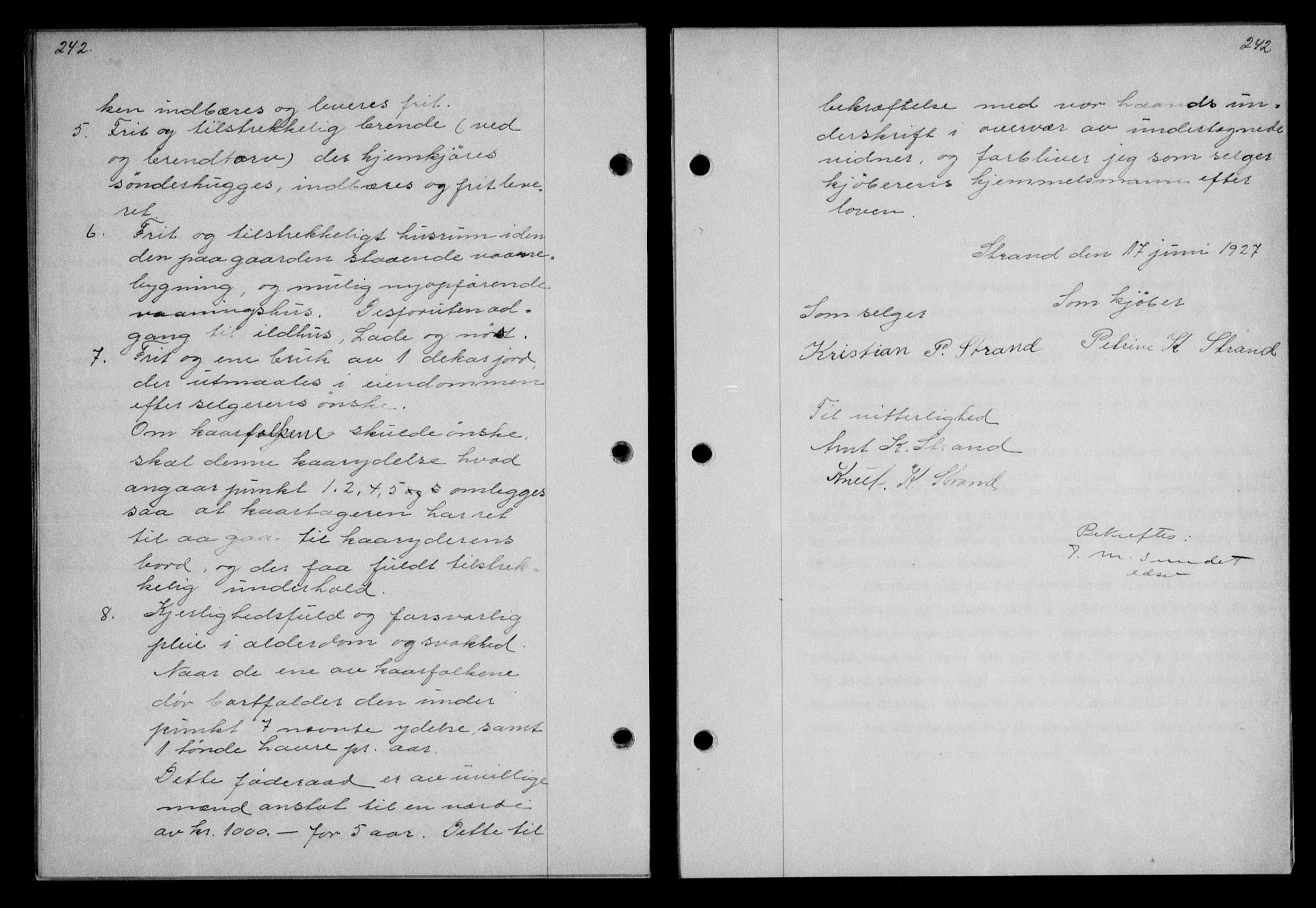 Nordmøre sorenskriveri, AV/SAT-A-4132/1/2/2Ca/L0062: Mortgage book no. 52, 1927-1927, Deed date: 27.06.1927