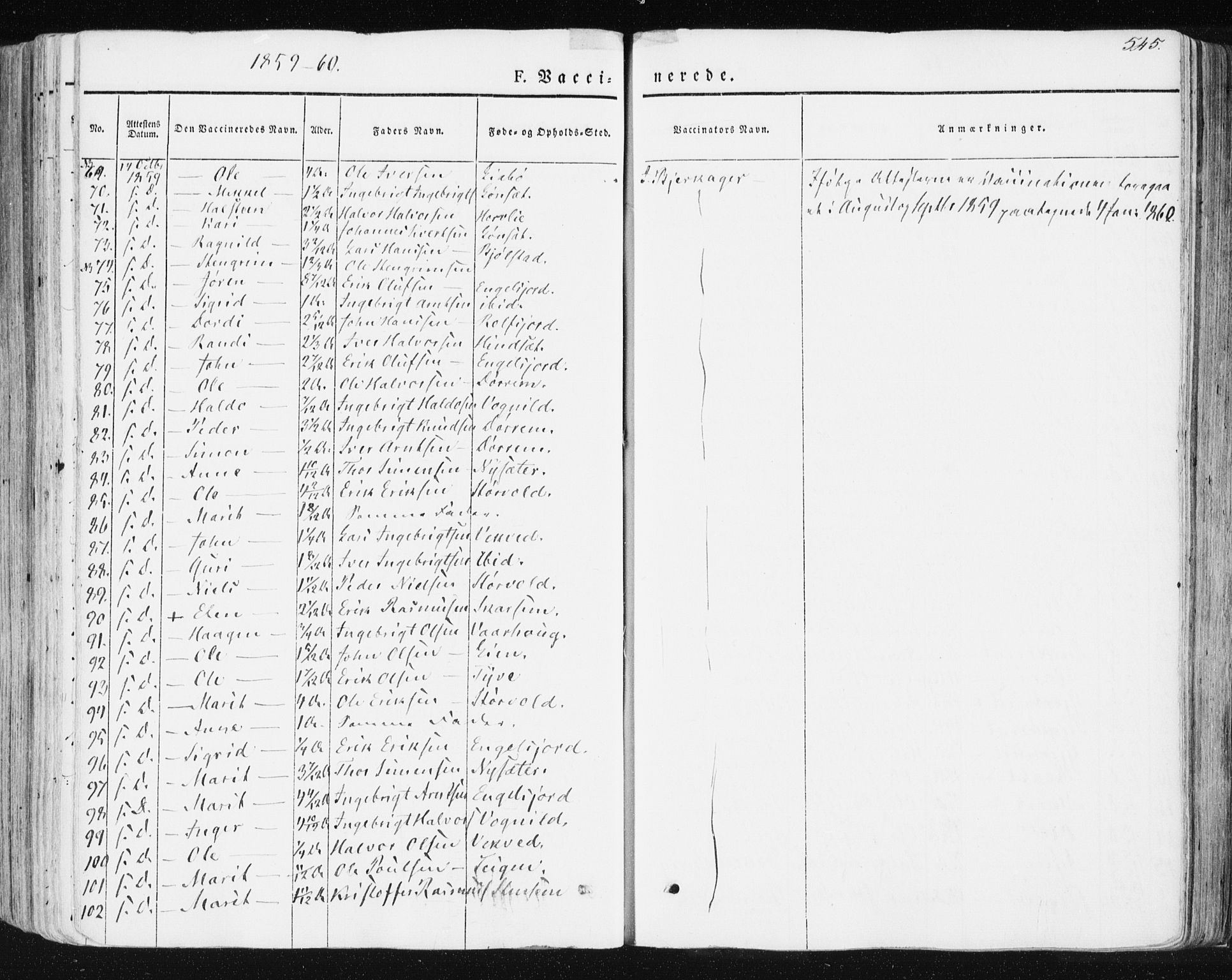 Ministerialprotokoller, klokkerbøker og fødselsregistre - Sør-Trøndelag, SAT/A-1456/678/L0899: Parish register (official) no. 678A08, 1848-1872, p. 545