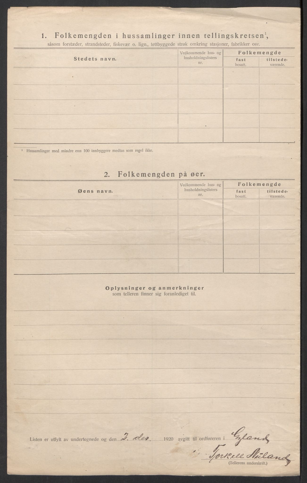 SAK, 1920 census for Gyland, 1920, p. 29