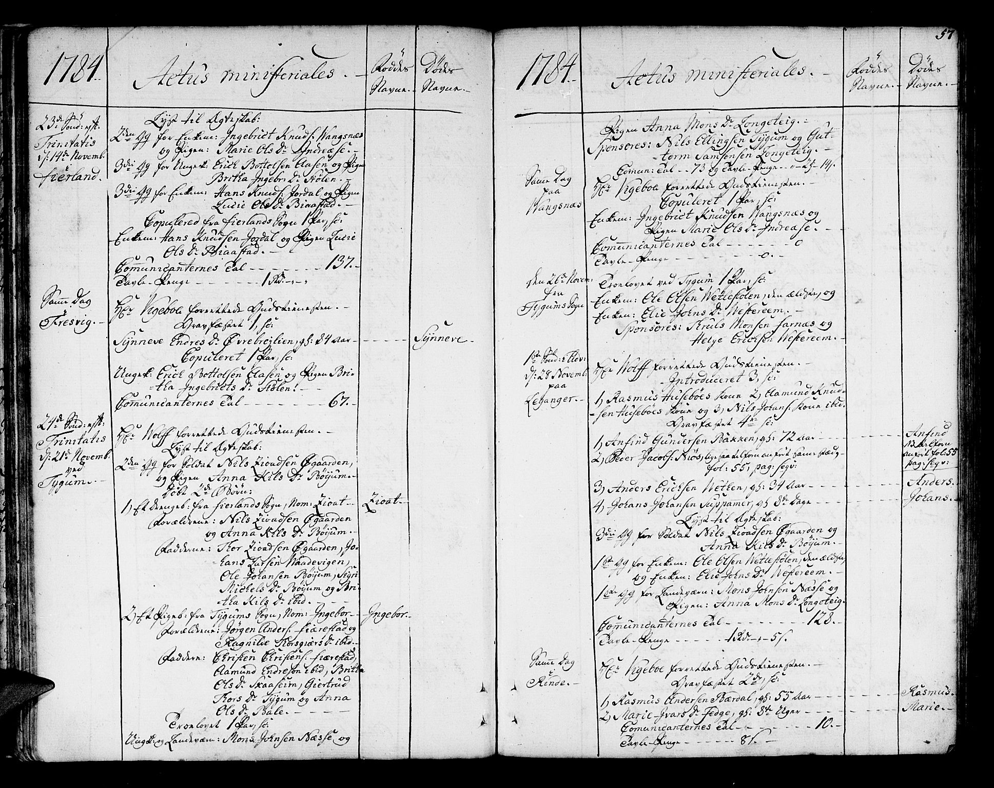 Leikanger sokneprestembete, AV/SAB-A-81001/H/Haa/Haaa/L0004: Parish register (official) no. A 4, 1770-1791, p. 57