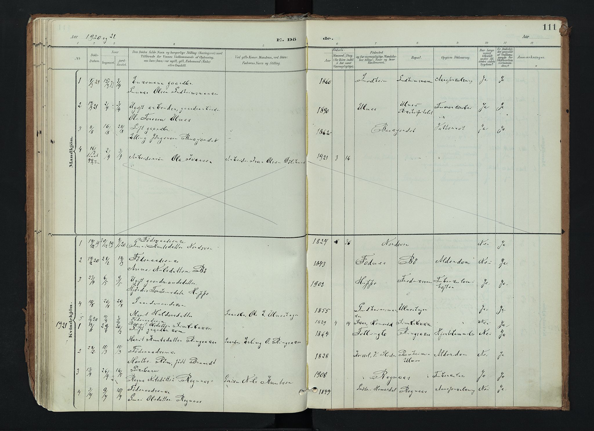 Nord-Aurdal prestekontor, SAH/PREST-132/H/Ha/Haa/L0017: Parish register (official) no. 17, 1897-1926, p. 111