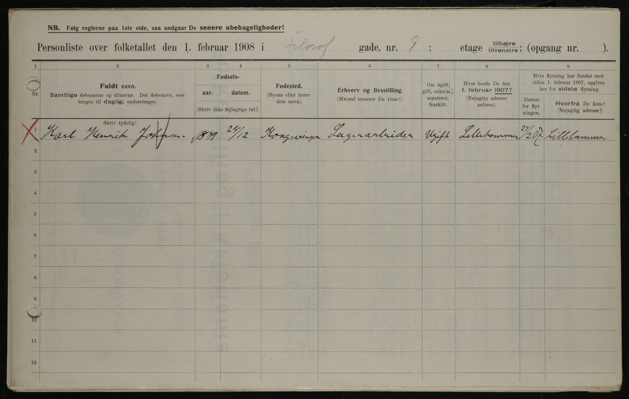 OBA, Municipal Census 1908 for Kristiania, 1908, p. 21926