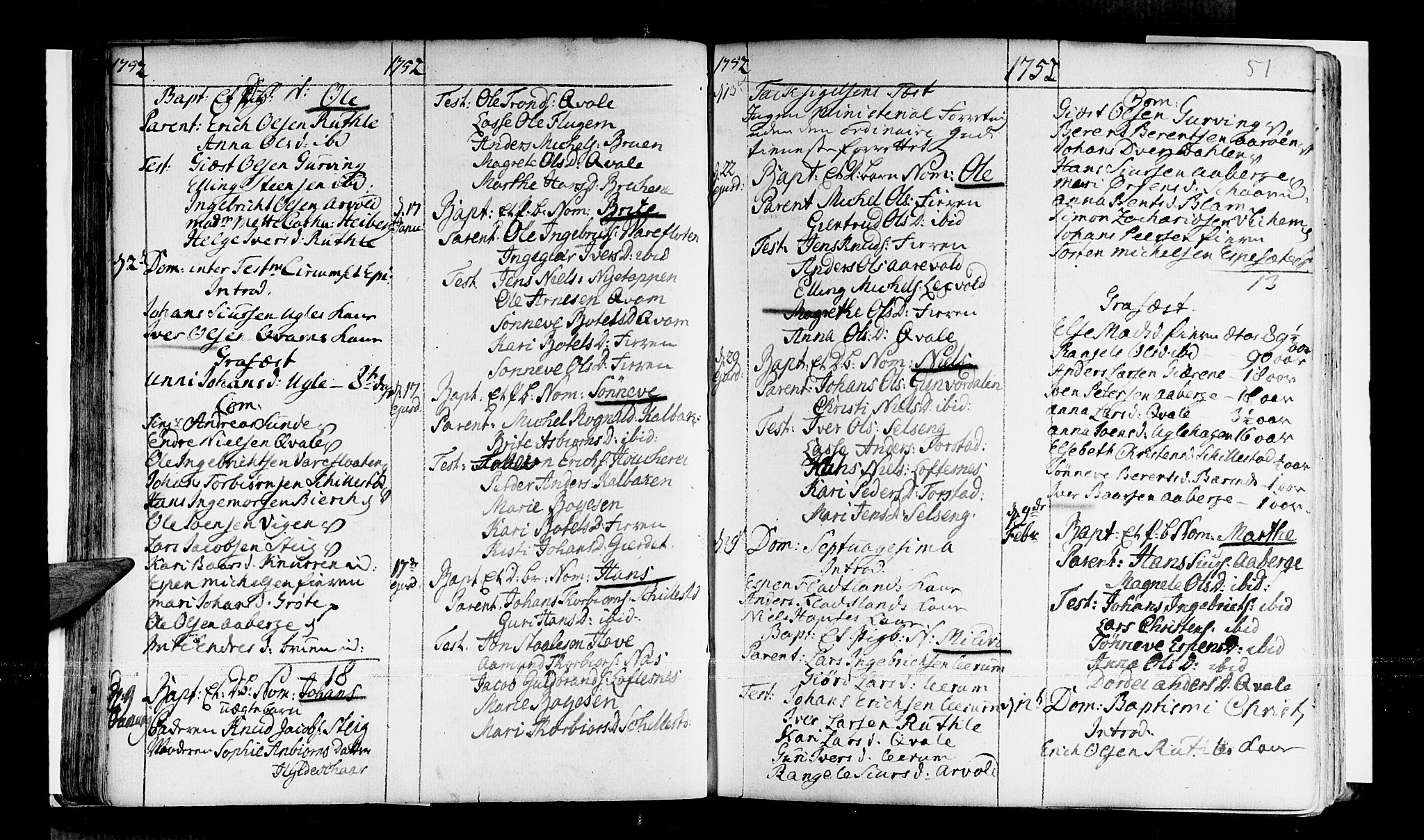 Sogndal sokneprestembete, AV/SAB-A-81301/H/Haa/Haaa/L0003: Parish register (official) no. A 3, 1747-1768, p. 51