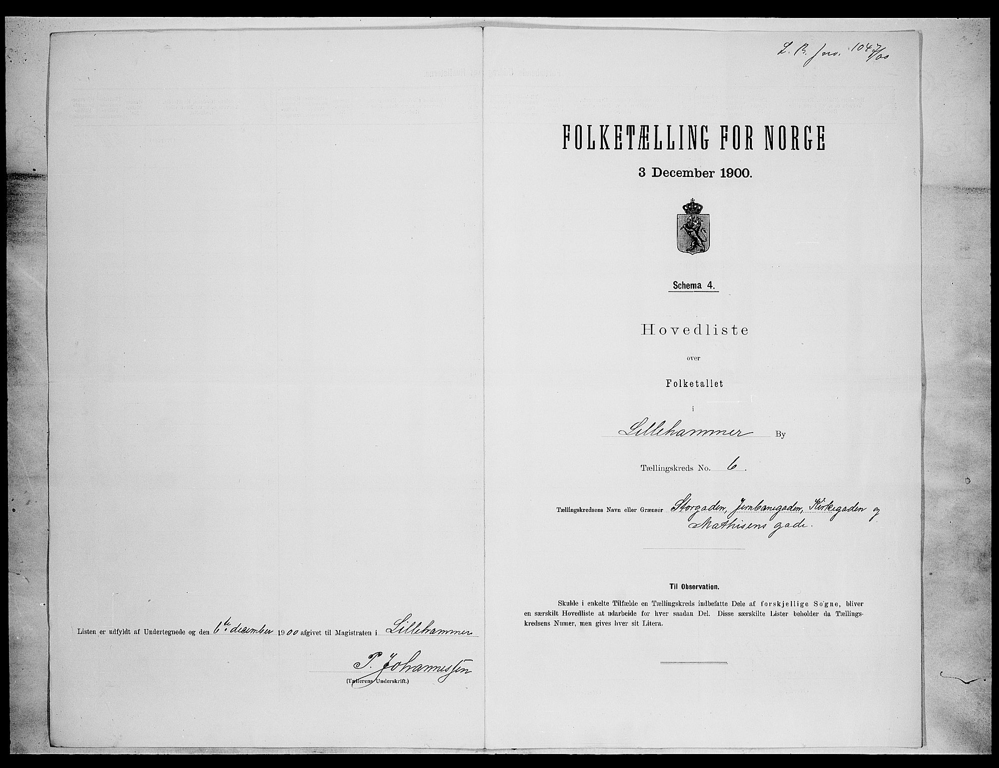 SAH, 1900 census for Lillehammer, 1900, p. 23