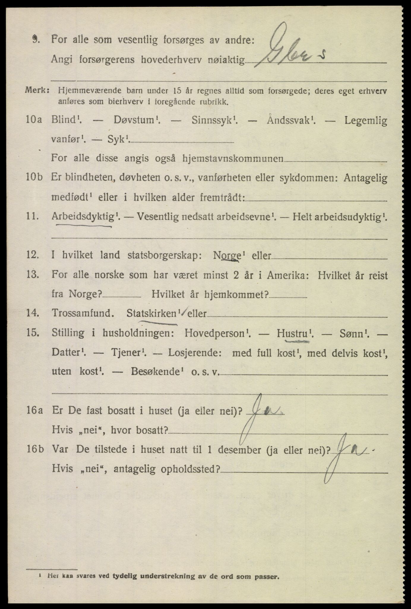 SAH, 1920 census for Øystre Slidre, 1920, p. 1570