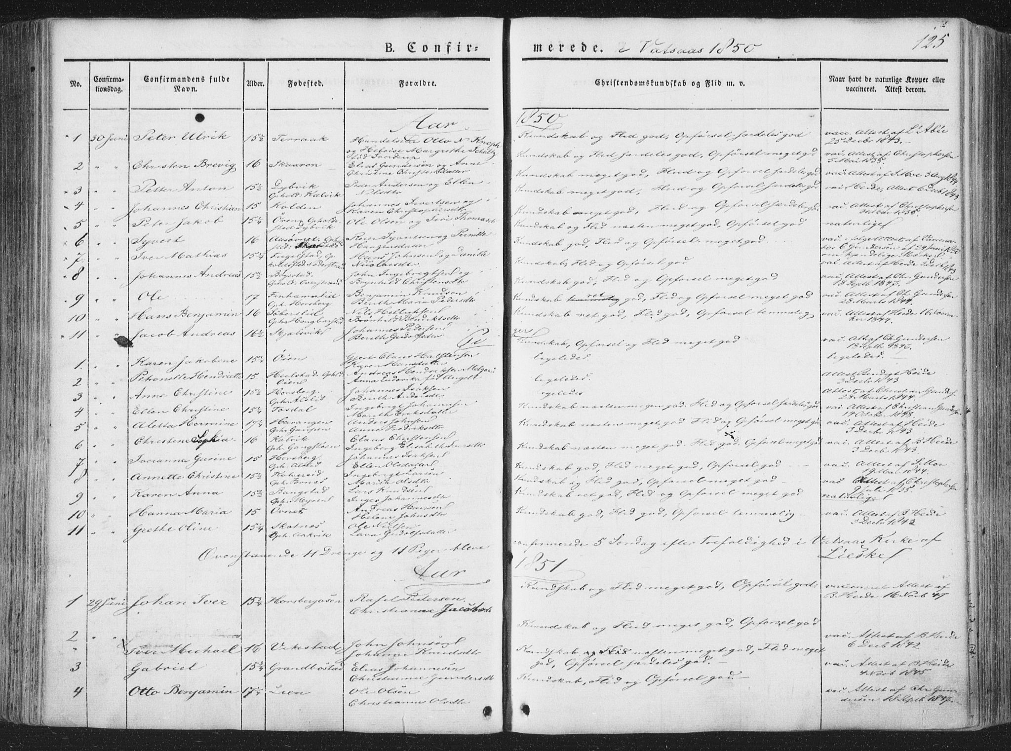 Ministerialprotokoller, klokkerbøker og fødselsregistre - Nordland, SAT/A-1459/810/L0144: Parish register (official) no. 810A07 /1, 1841-1862, p. 125