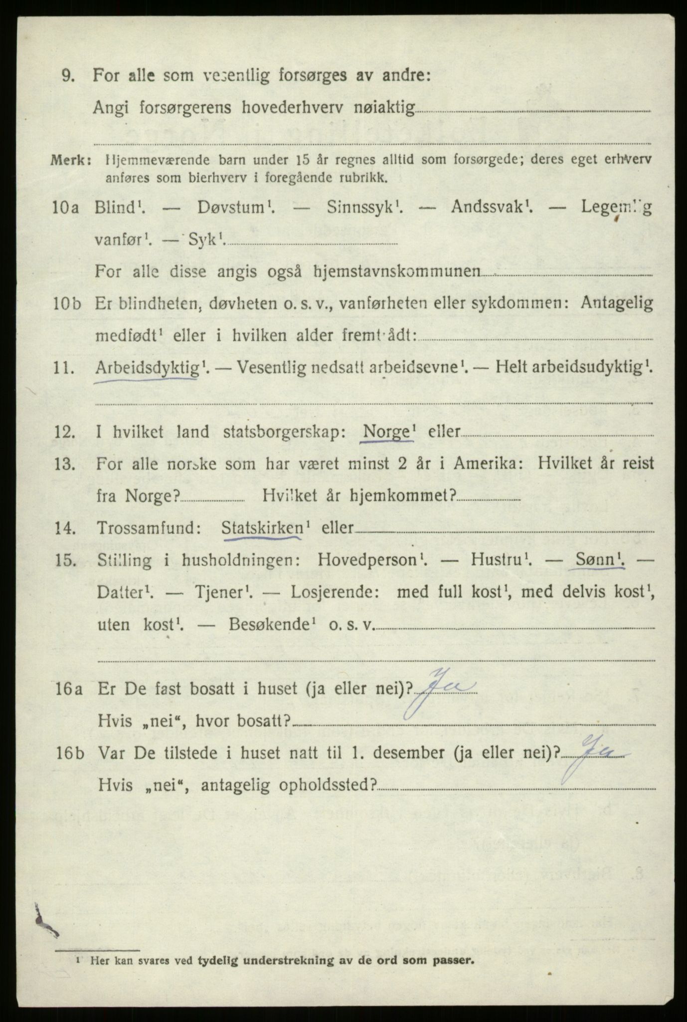 SAB, 1920 census for Gloppen, 1920, p. 4839